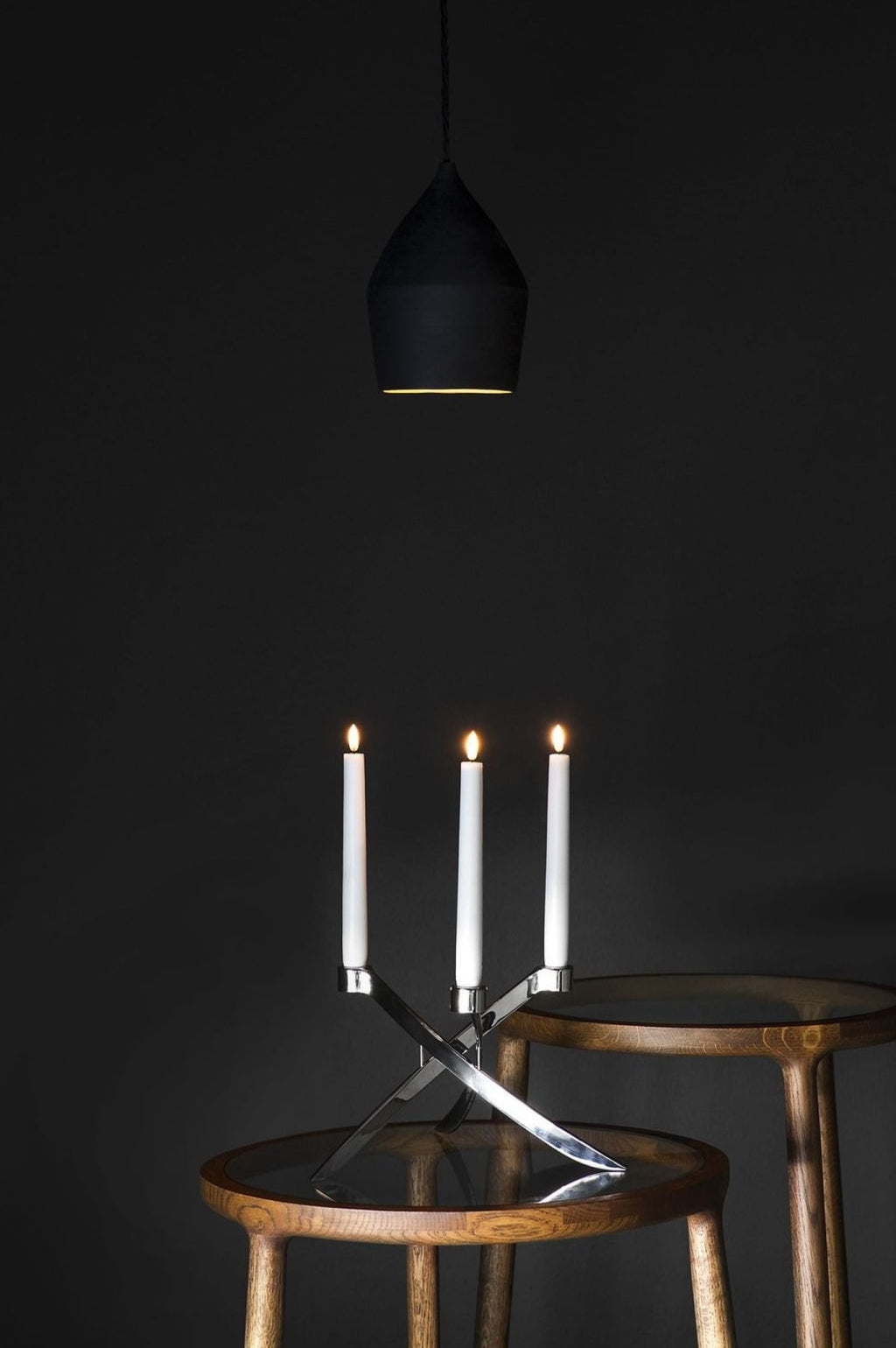 Uyuni Lighting Lightarch Candle Holder 1'arm Mini Taper ø 18 Cm, Chrome