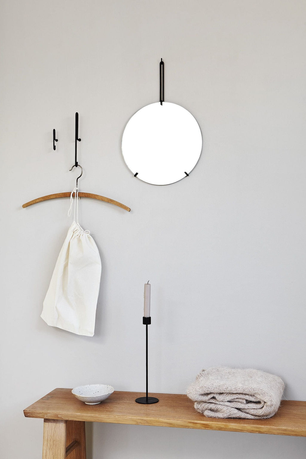 Moebe Large Black Wall Hook - Stylish Steel Coat & Key Hanger