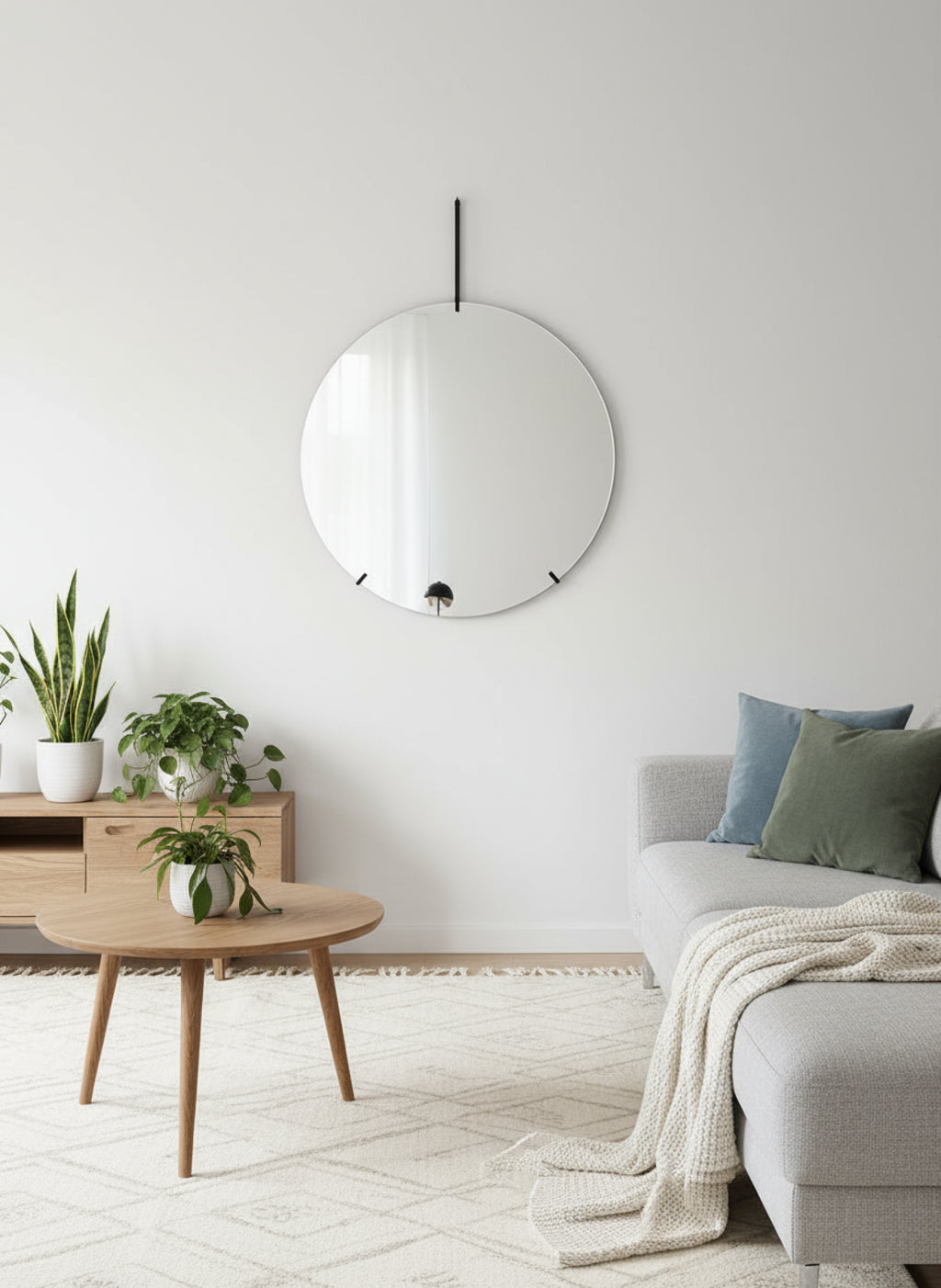 Sleek Moebe Wall Mirror Ø70 cm in Black - Minimalist Design & Style