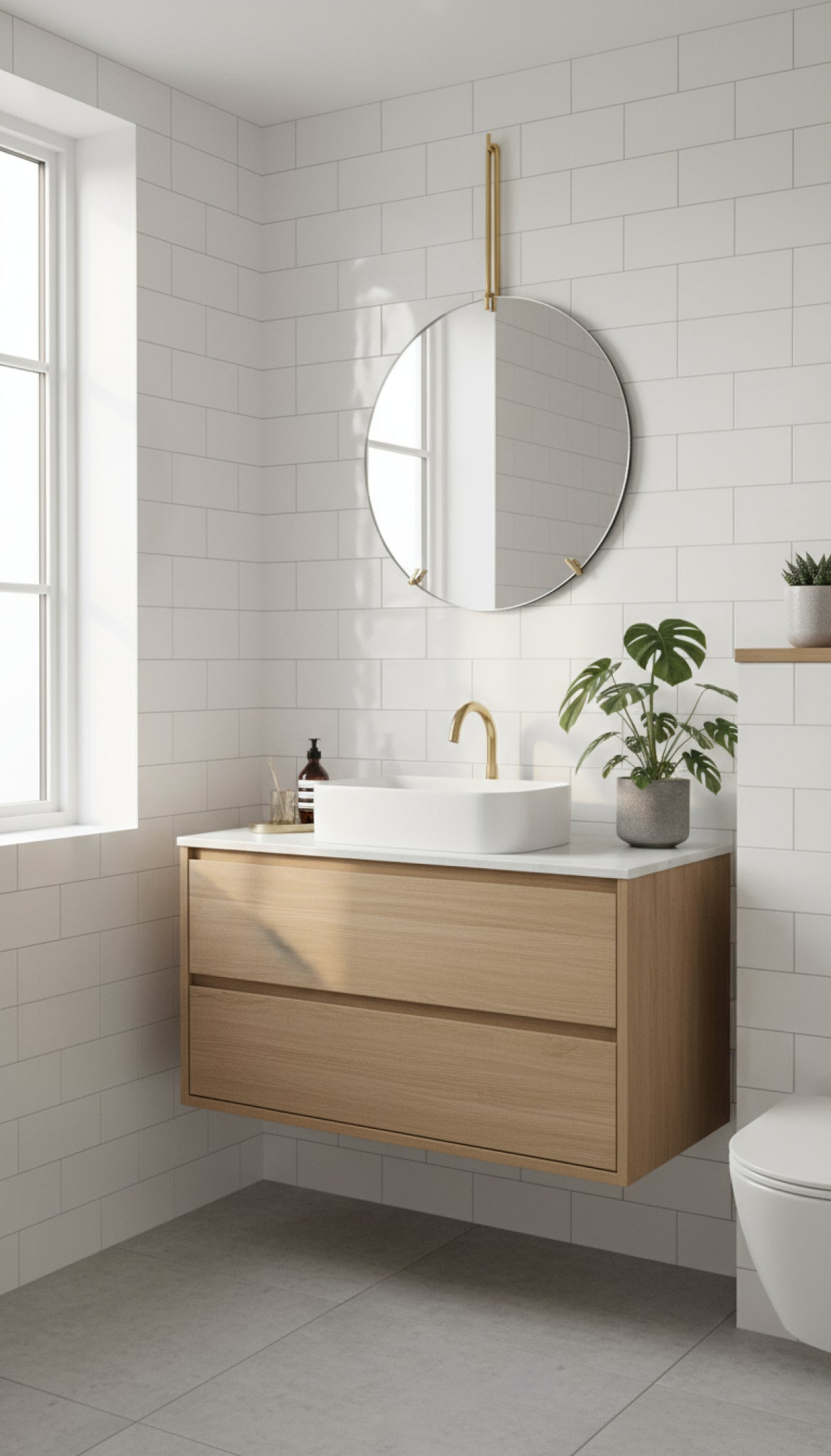 Elegant Moebe Wall Mirror Ø30 cm in Brass - Minimalist Design Decor