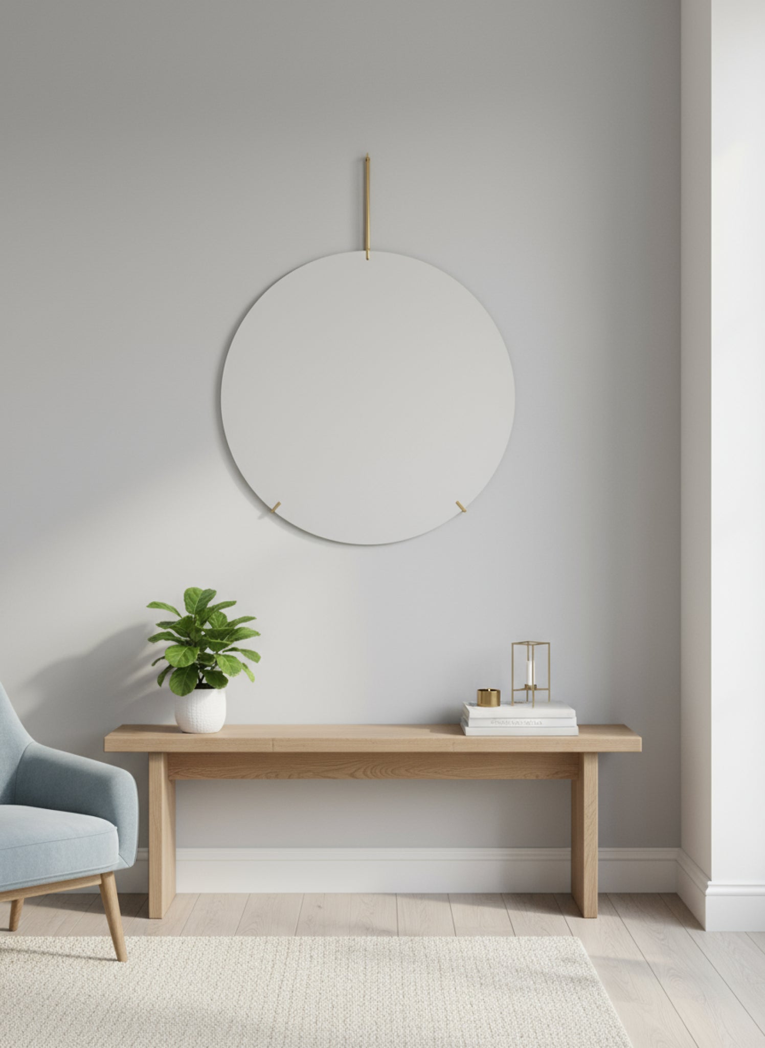 Elegant Moebe Wall Mirror Ø70 cm in Brass - Minimalist Design Decor