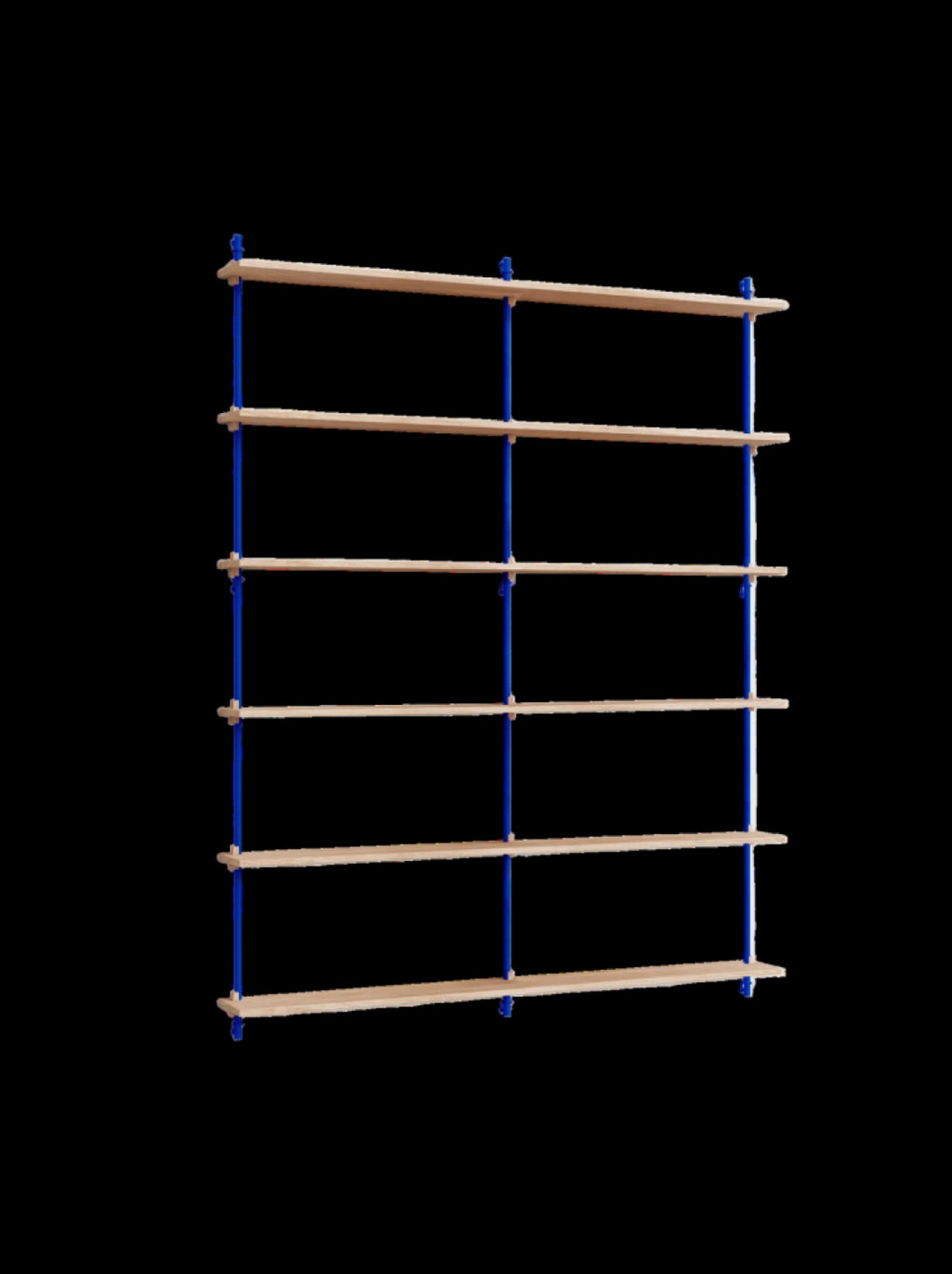 Moebe Wall Shelving Set Ws.200.2.b, Oak Shelves, Deep Blue Legs (fsc Mix Credit)