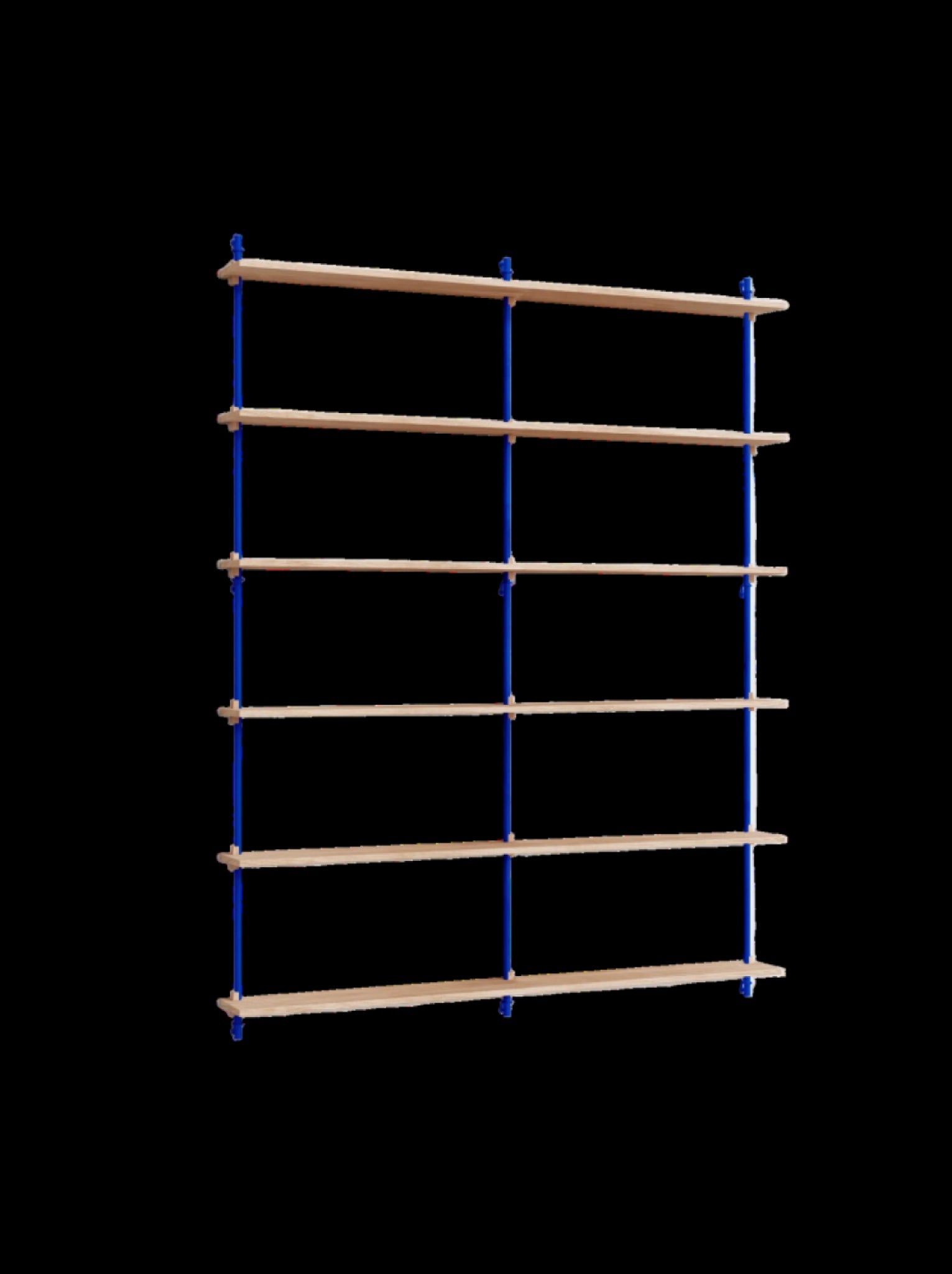 Moebe Wall Shelving Set Ws.200.2.b, Oak Shelves, Deep Blue Legs (fsc Mix Credit)