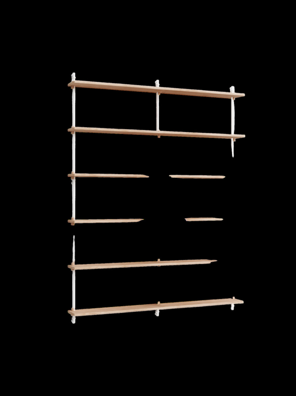 Moebe Wall Shelving Set Ws.200.2.b, Oak Shelves, White Legs (fsc Mix Credit)