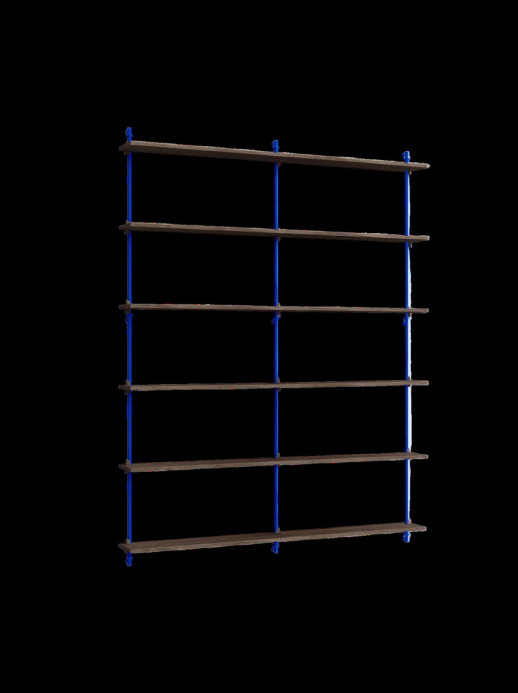 Moebe Wall Shelving Set Ws.200.2.b, Smoked Oak Shelves, Deep Blue Legs (fsc Mix Credit)