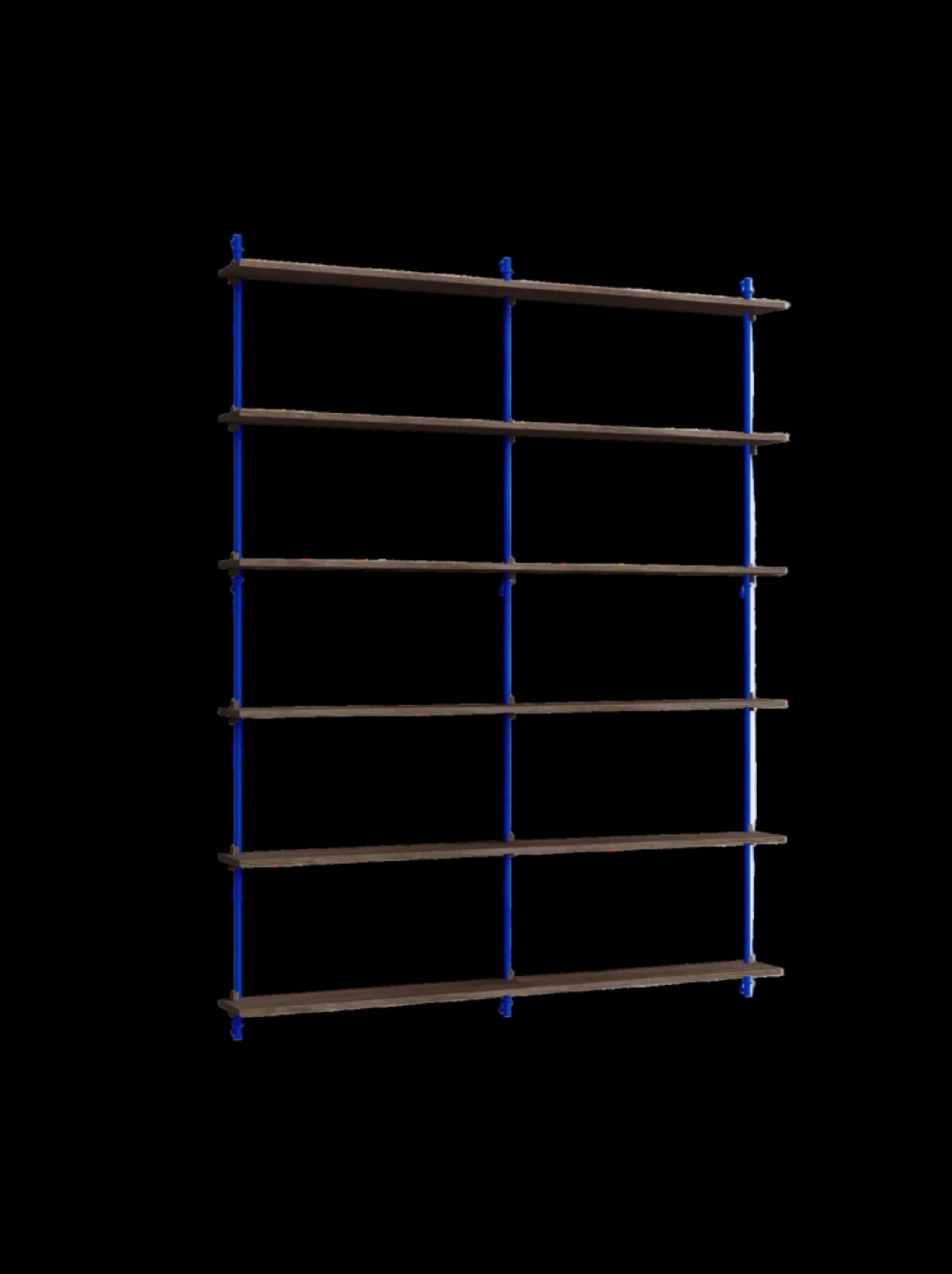 Moebe Wall Shelving Set Ws.200.2.b, Smoked Oak Shelves, Deep Blue Legs (fsc Mix Credit)