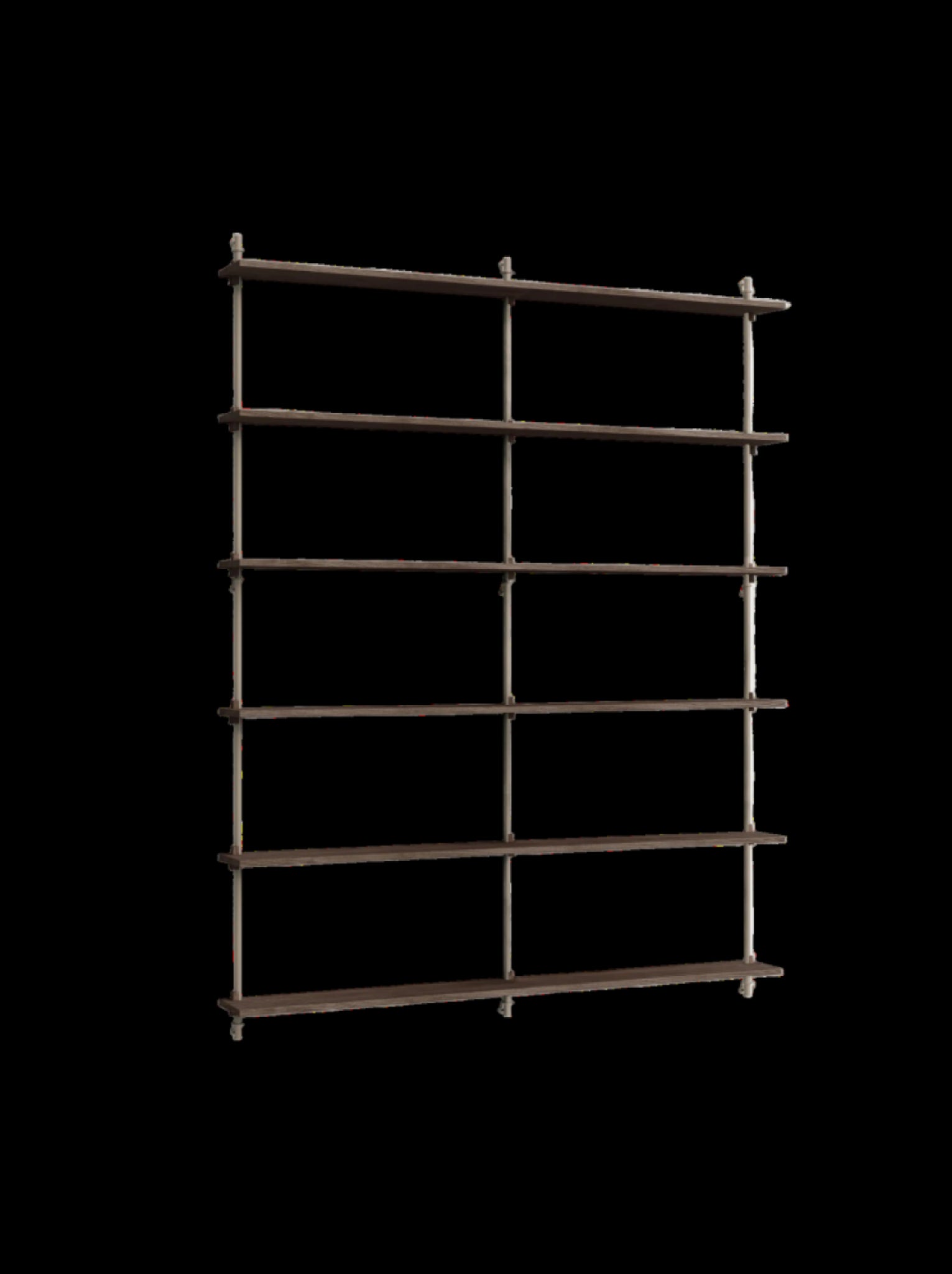 Moebe Wall Shelving Set Ws.200.2.b, Smoked Oak Shelves, Warm Grey Legs (fsc Mix Credit)