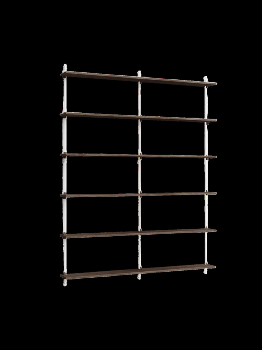 Moebe Wall Shelving Set Ws.200.2.b, Smoked Oak Shelves, White Legs (fsc Mix Credit)
