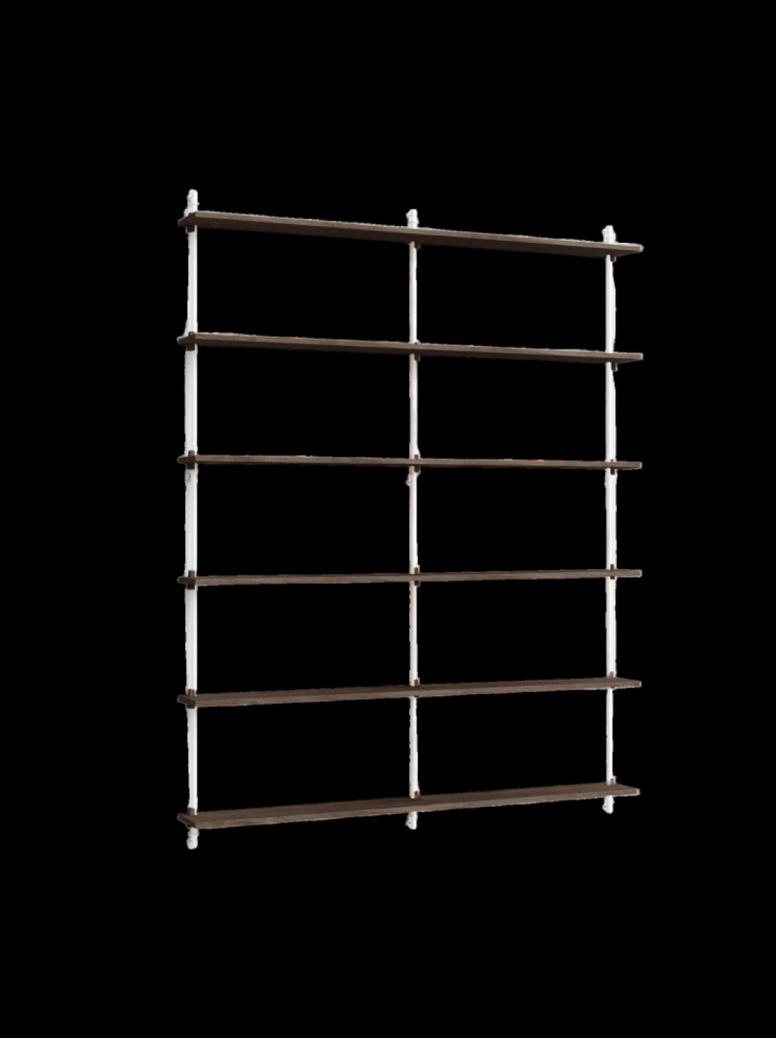 Moebe Wall Shelving Set Ws.200.2.b, Smoked Oak Shelves, White Legs (fsc Mix Credit)