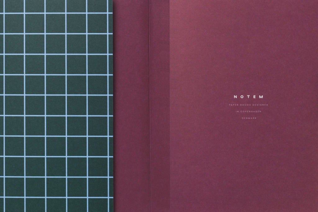 Notem Studio Uma Flat Lay Paper Notebook Small, Dark Green