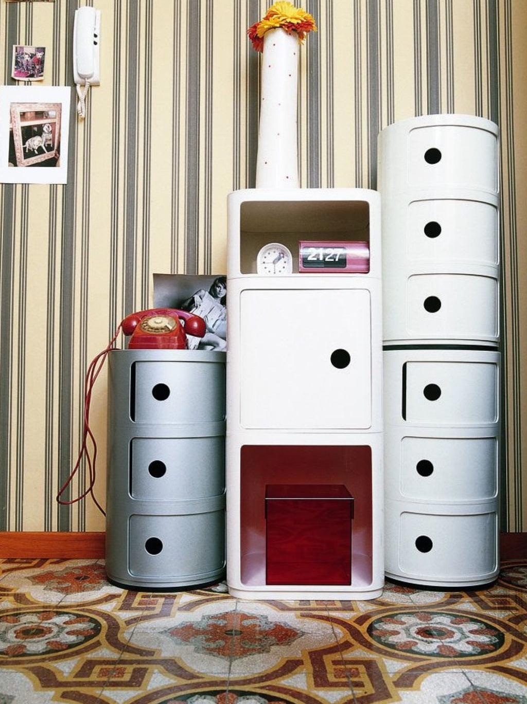 Kartell Componibili Recycled Container 2 Elements, White