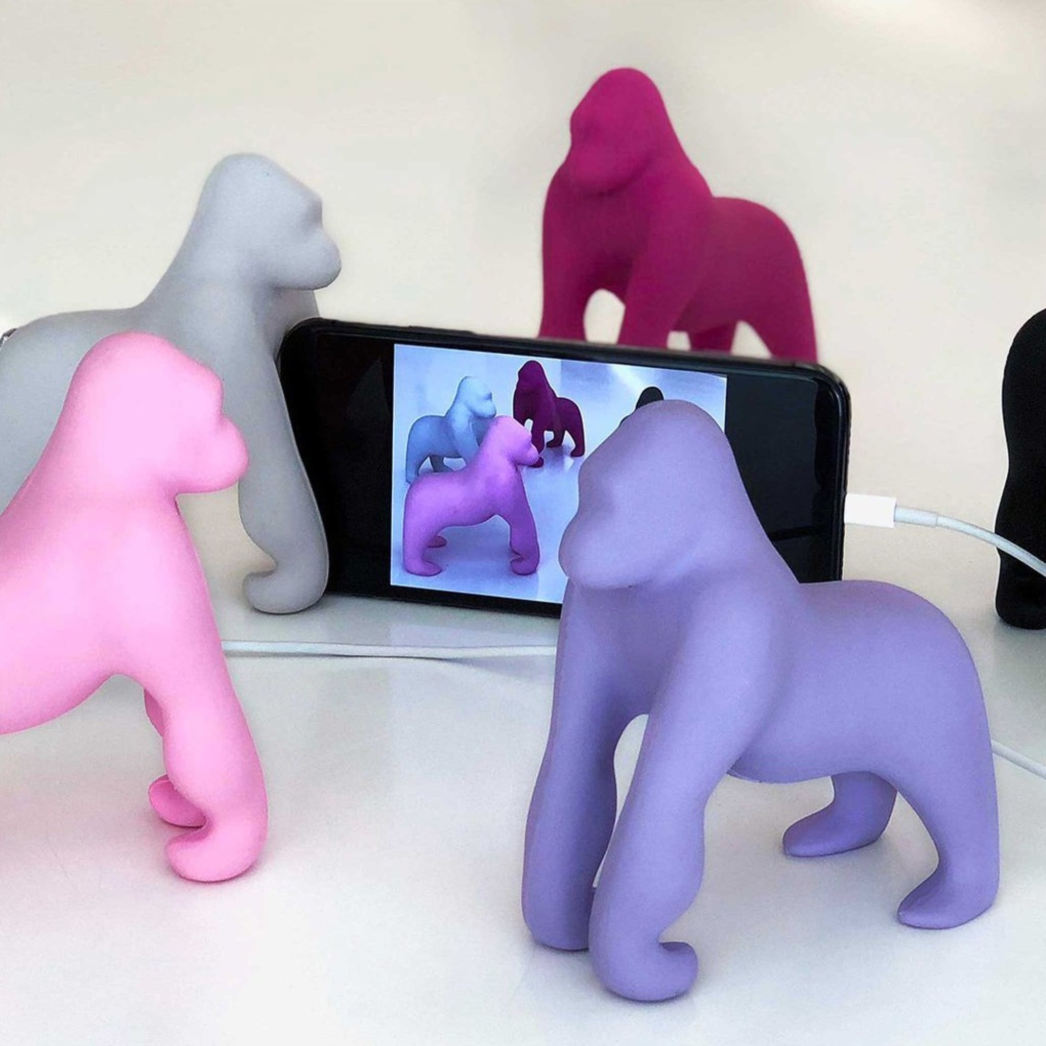 Qeeboo Kong Mini Portable Charger, Purple