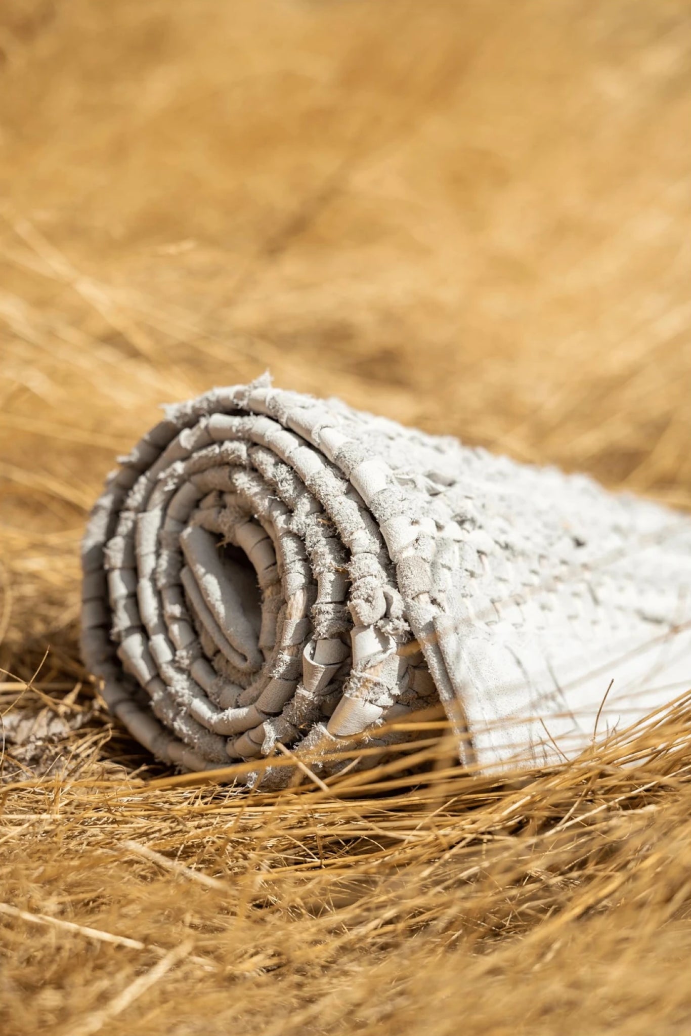 Rug Solid Leather Rug Limestone, 60 X 90 Cm