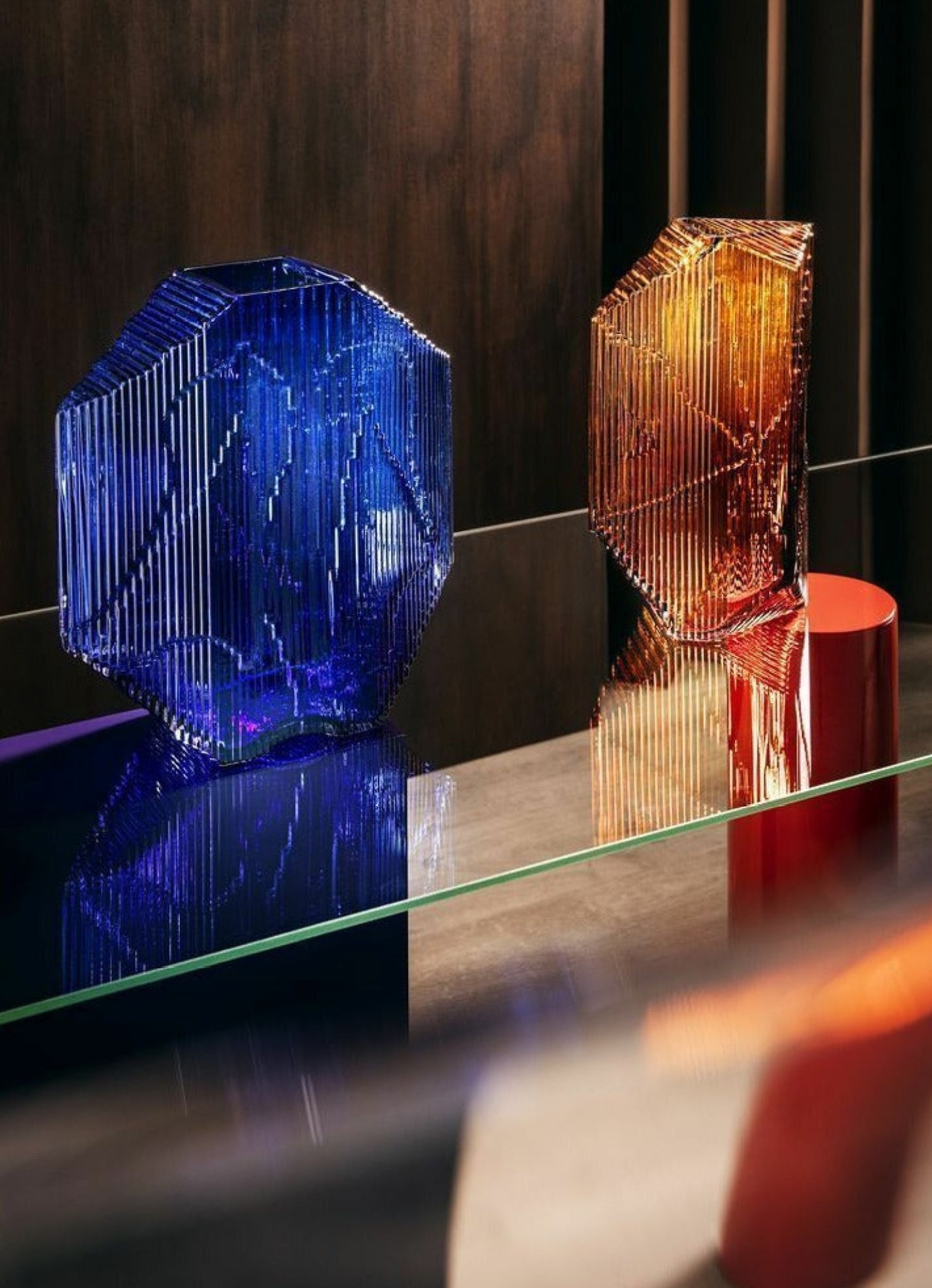 Iittala Kartta Glass Sculpture Ultramarine Blue, 24 X 32 Cm