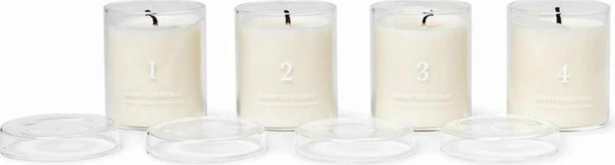 Ferm Living Scented Advent Scented Candles Set Of 4, White