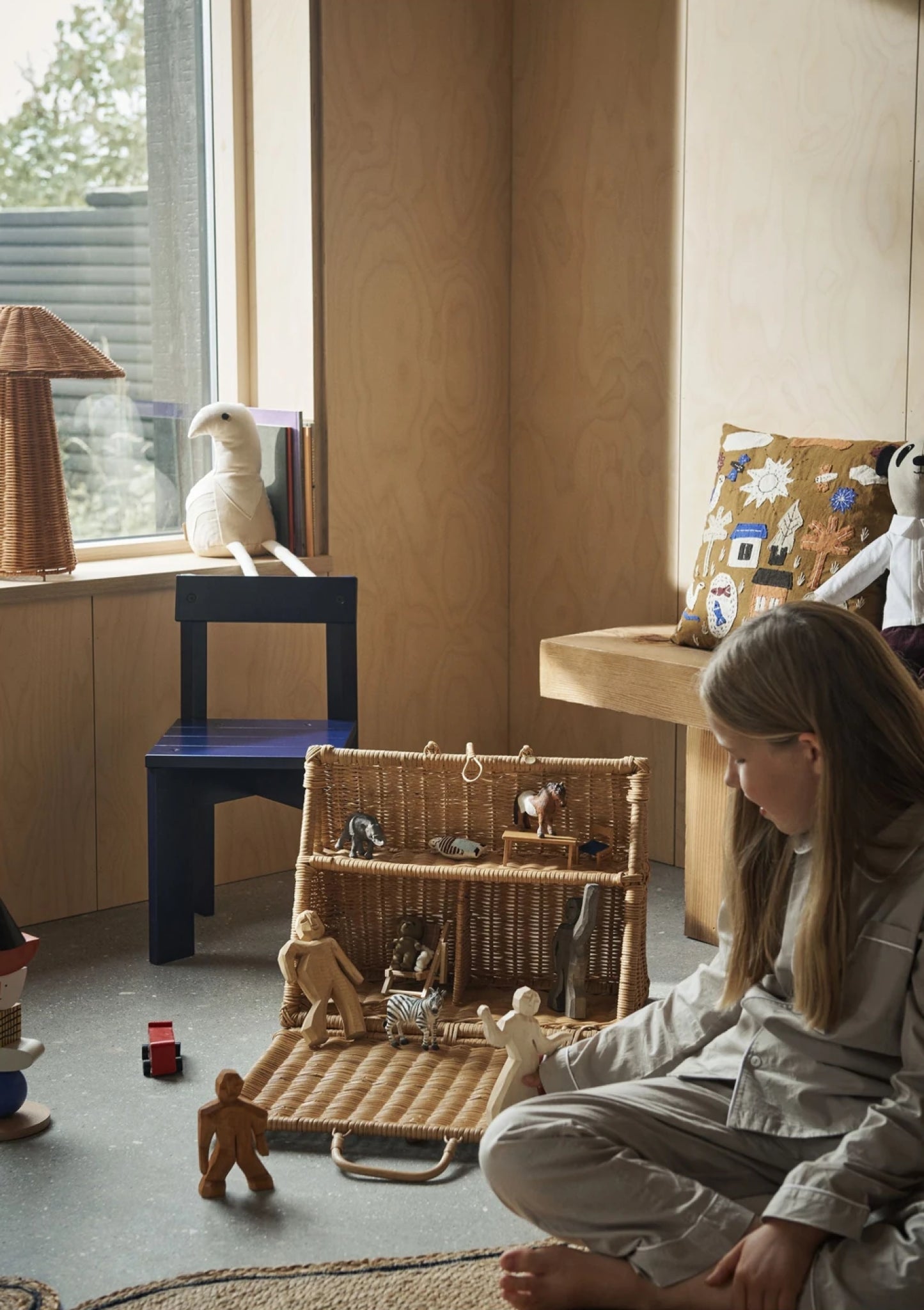 Ferm Living Otto Hand Carved Figure, Orange