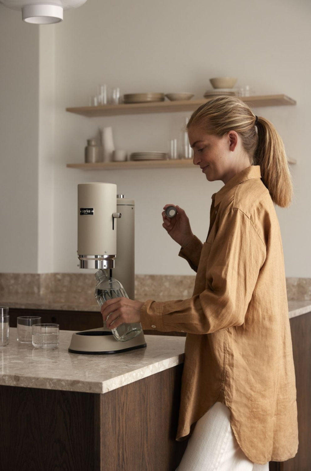 Aarke Carbonator Pro In Sand - Stainless Steel Sparkling Water Maker