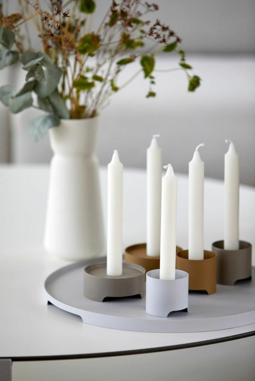 Zone Denmark Singles Candle Holder ø 9 Cm, Mud