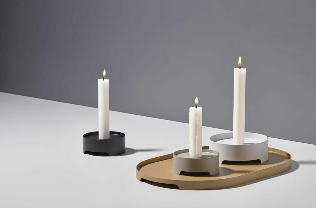 Zone Denmark Singles Candle Holder ø 12 Cm, Warm Grey
