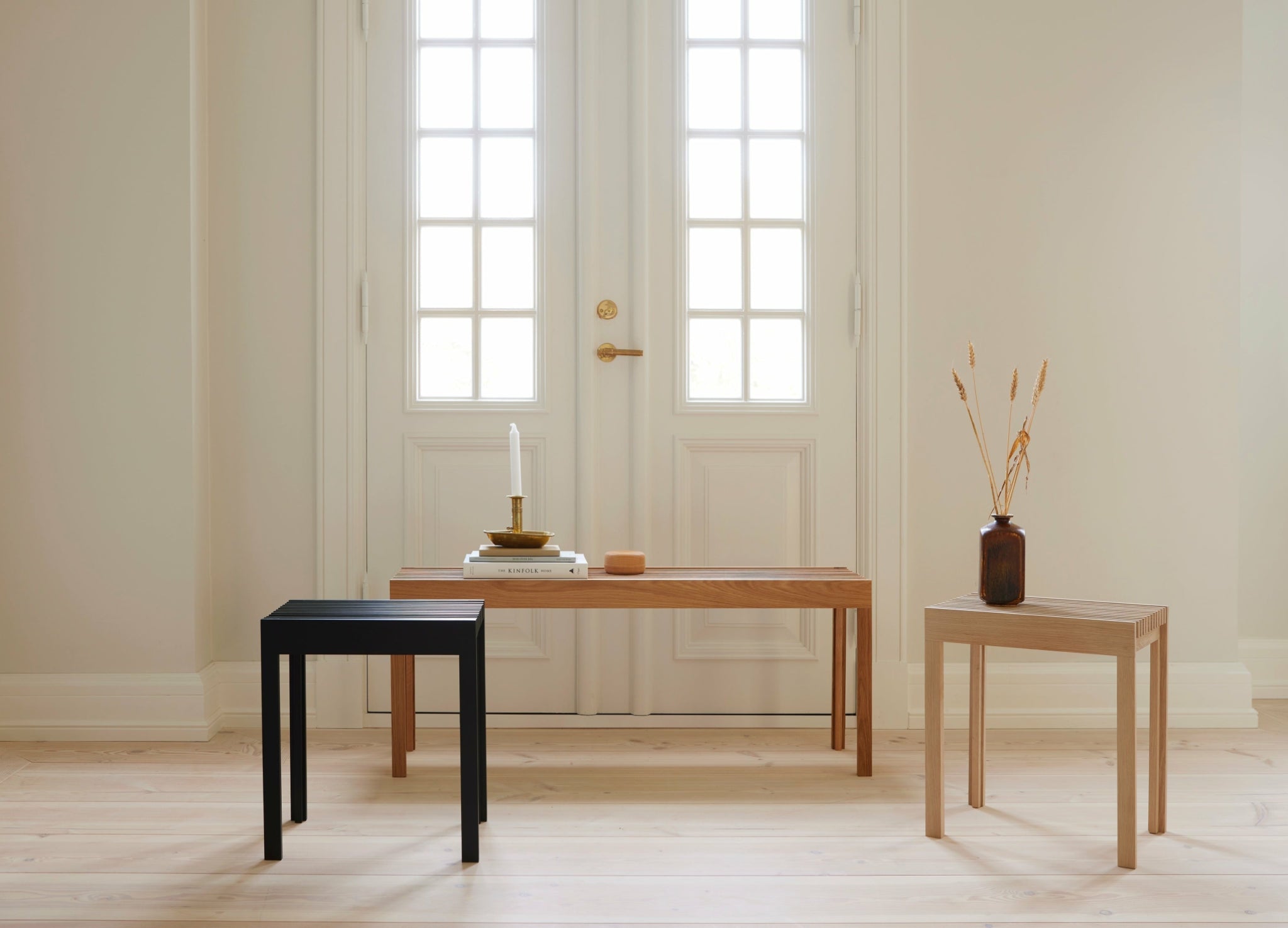 Form & Refine Lightweight Stool — Black-Stained Oak, Solid European Oak