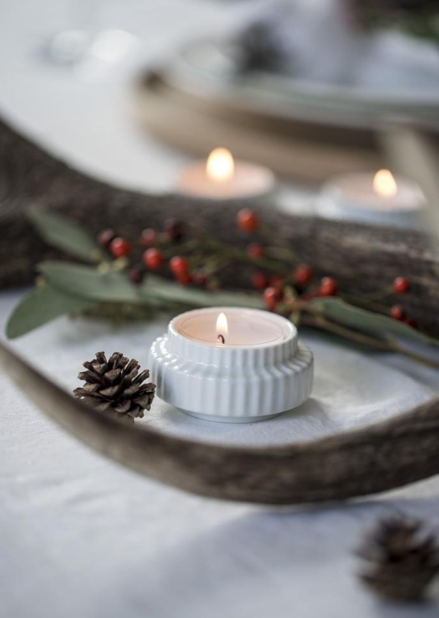 Lyngby Tealight Holder White 2pcs. 6,5 Cm