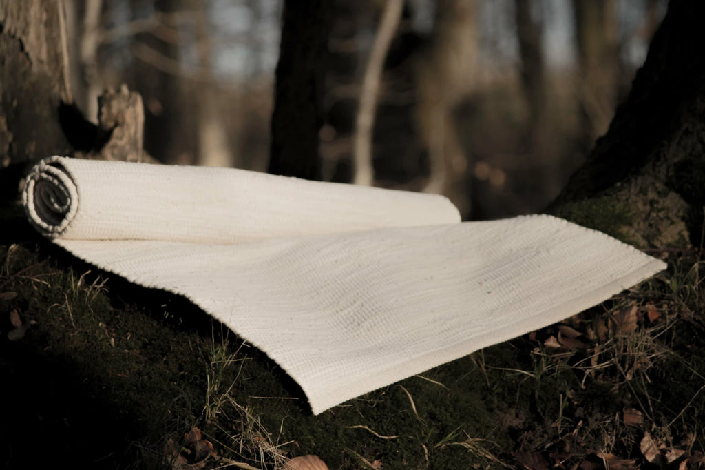 Rug Solid Cotton Rug Desert White, 60 X 90 Cm