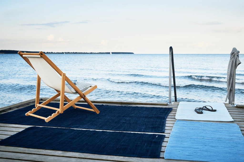 Rug Solid Cotton Rug Deep Ocean Blue, 170 X 240 Cm