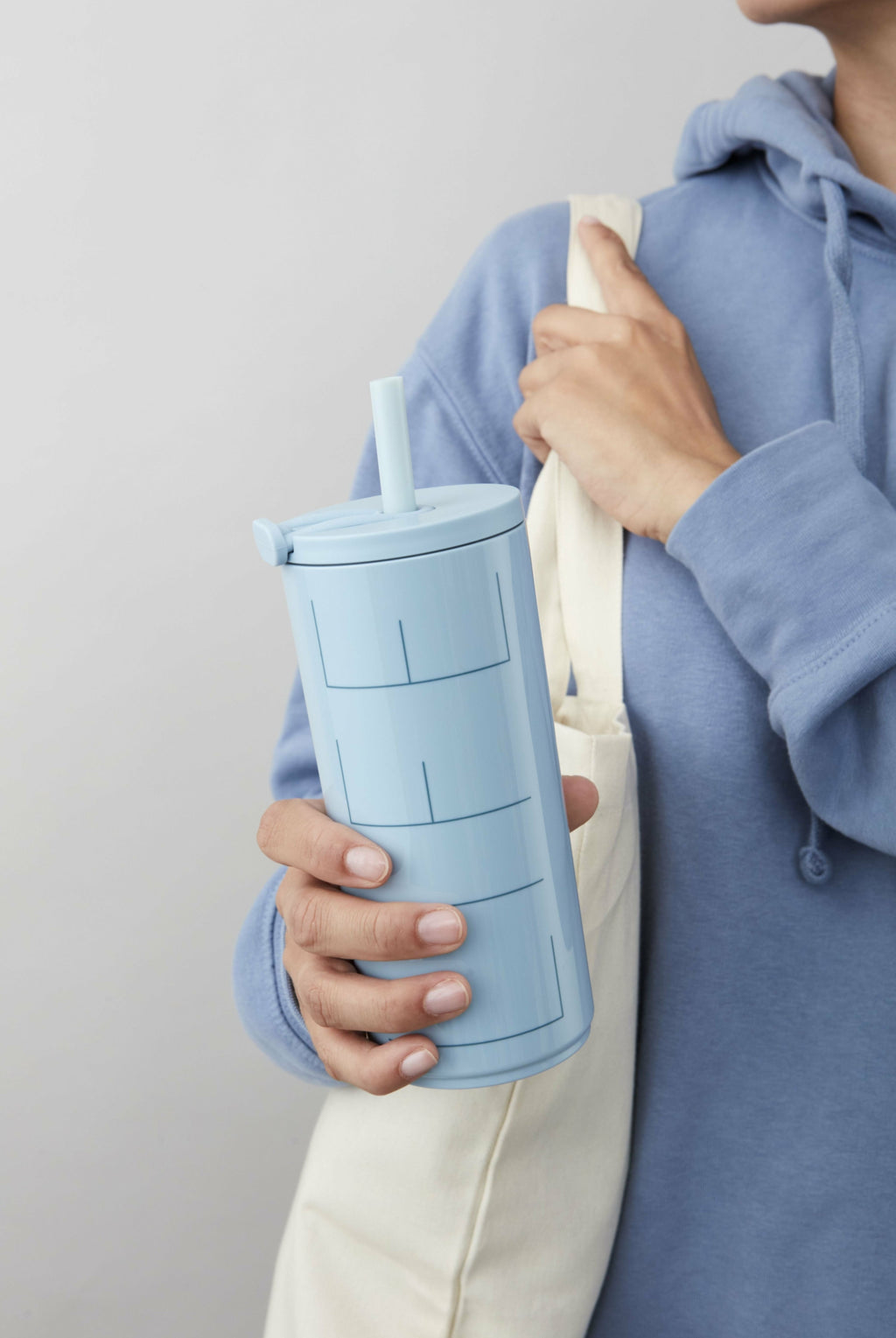 Design Letters Travel Straw Bottle 500 ml, Light Blue