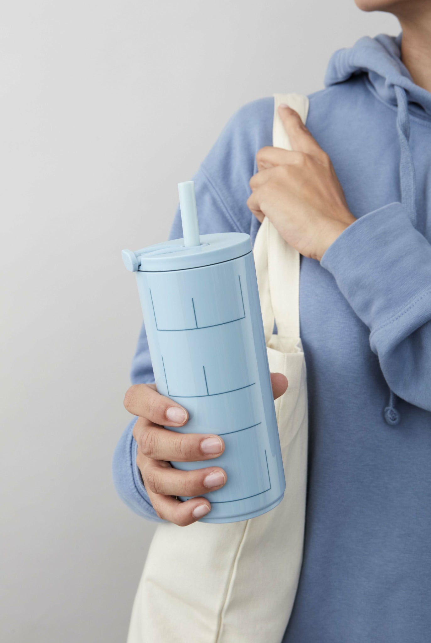 Design Letters Travel Straw Bottle 500 ml, Light Blue