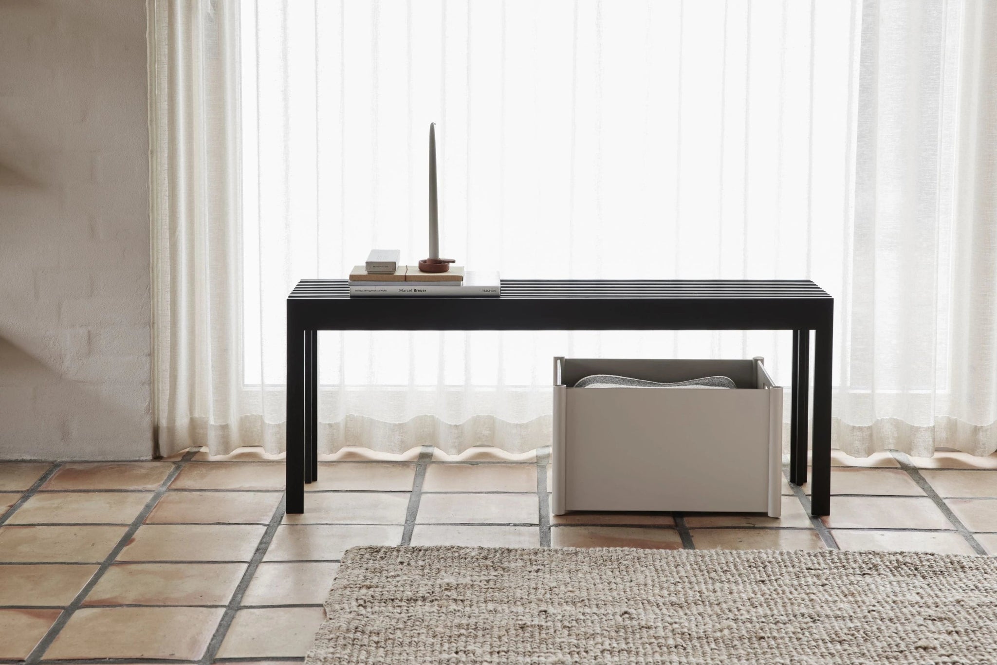 Form & Refine Pillar Storage Box Large. Warm Grey