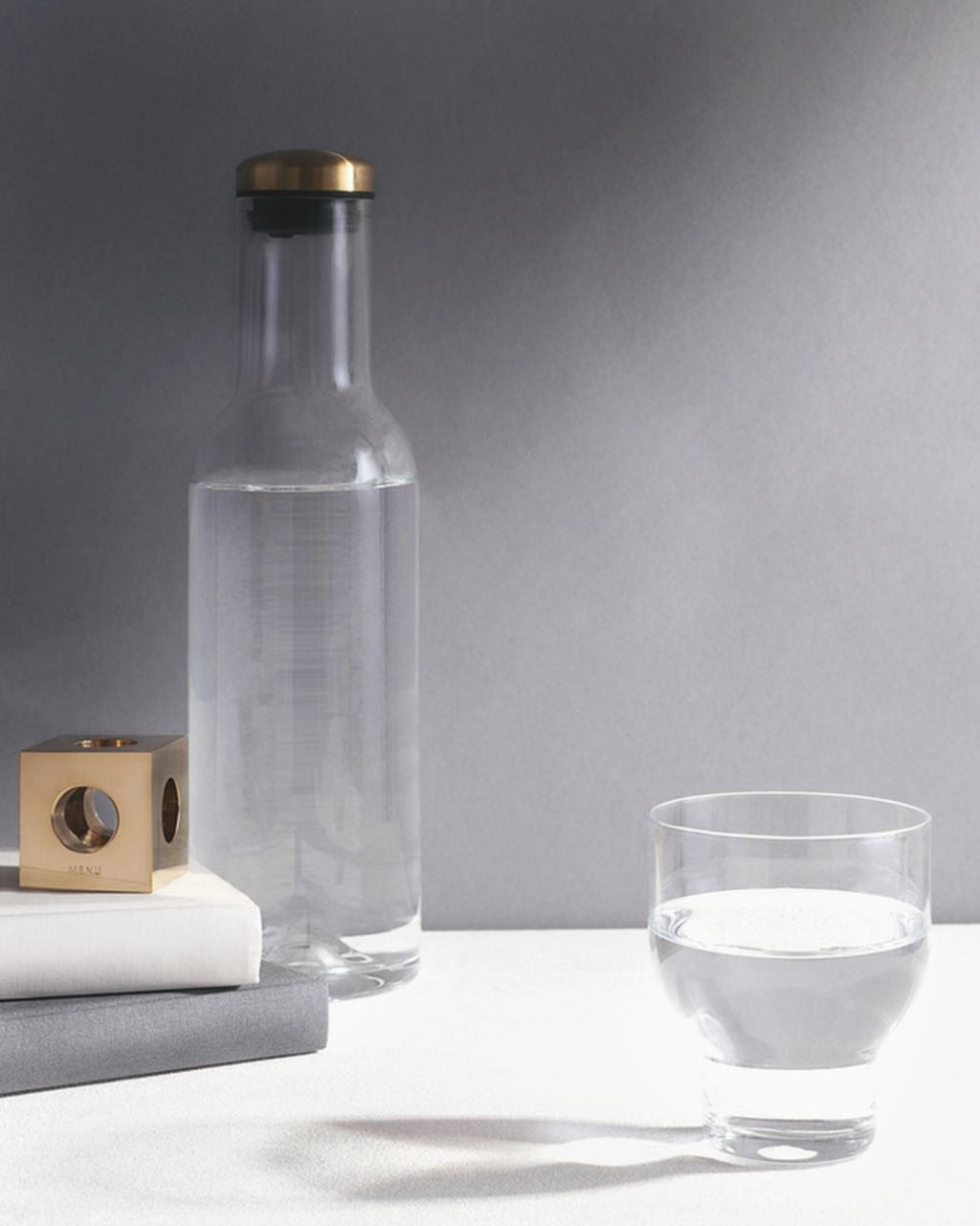 Audo Copenhagen Wine & Water Water Glass Brass, Smoke