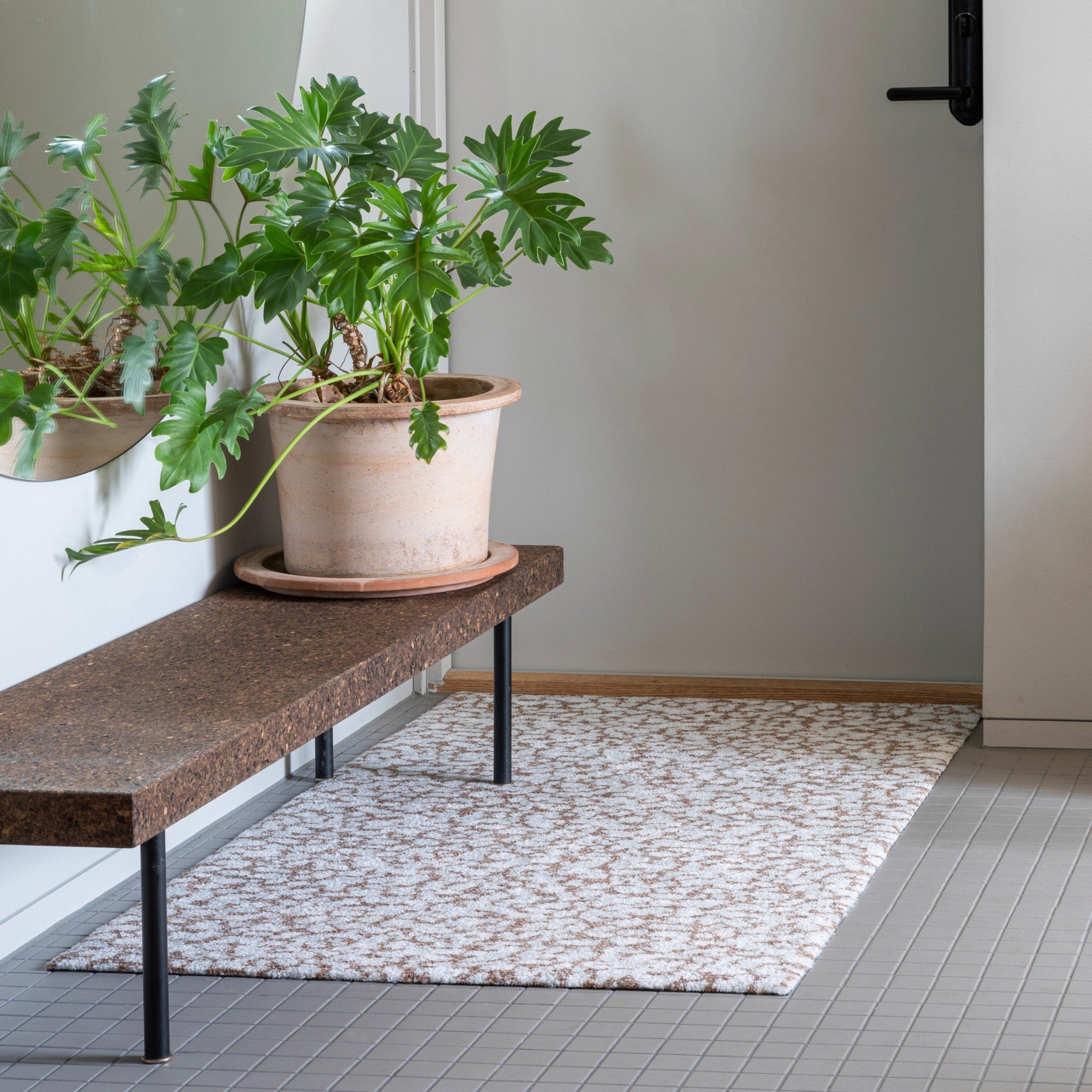 Heymat Grain Doormat Sandstone 100x100 cm Yellow – PET & Nitrile Rubber