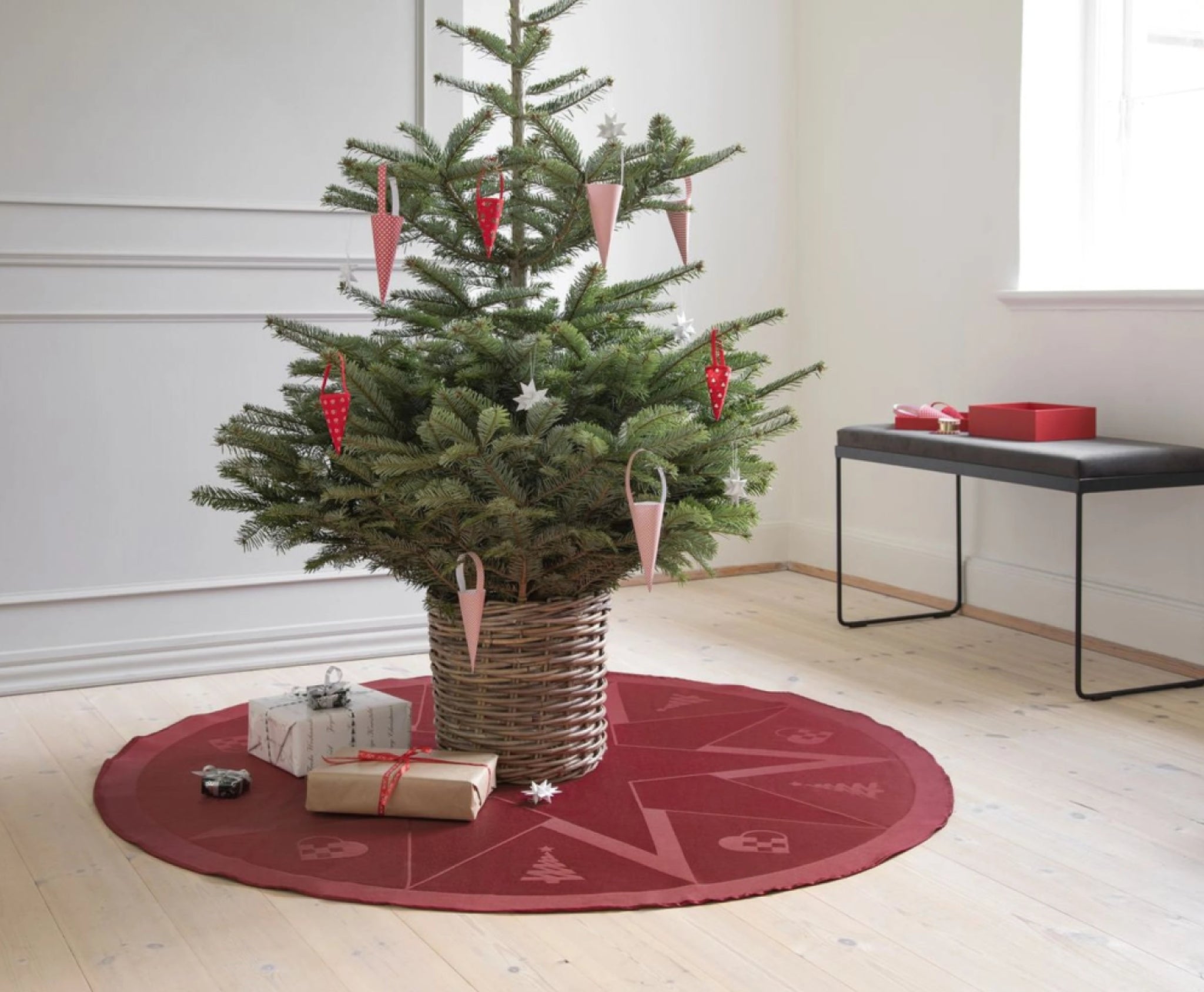 Novoform Design Stars Christmas Carpet, Advent Red