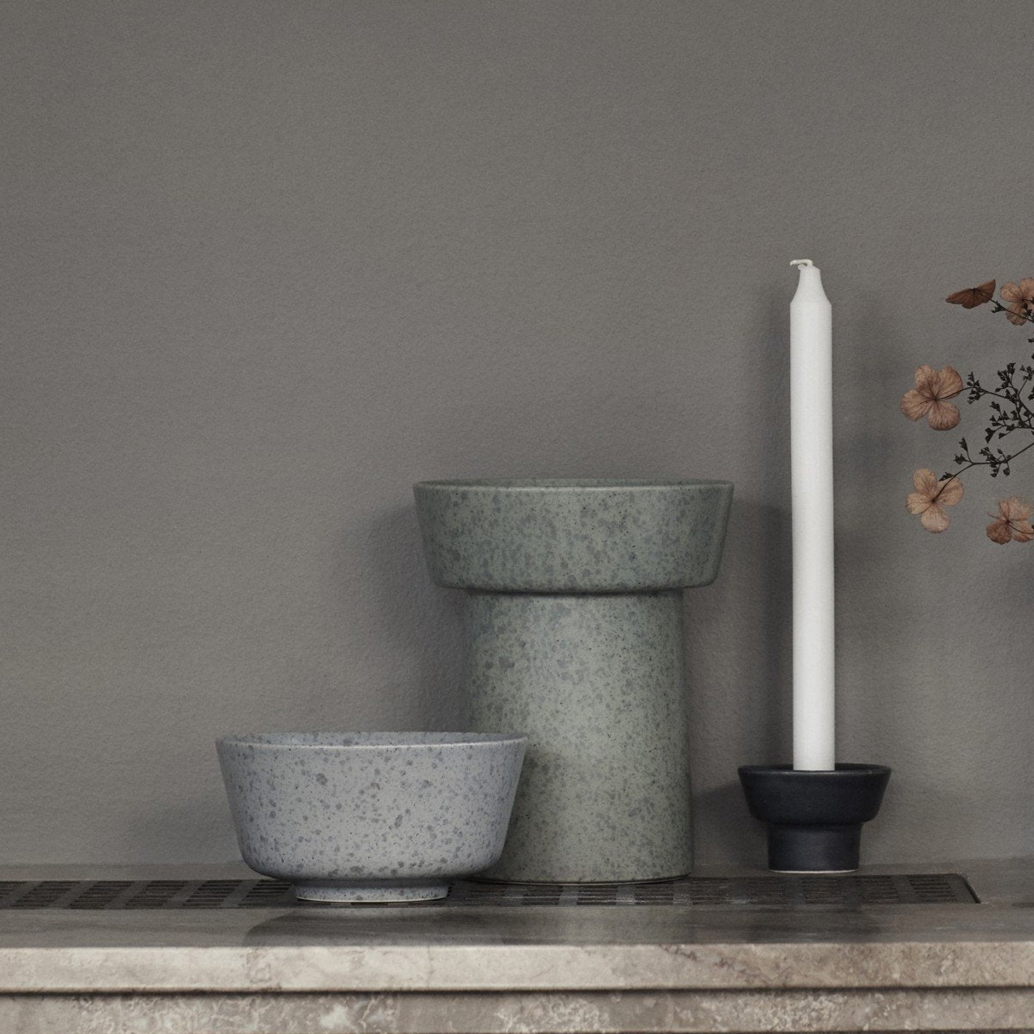 Kähler Ombria Candle Holder, Midnight Blue