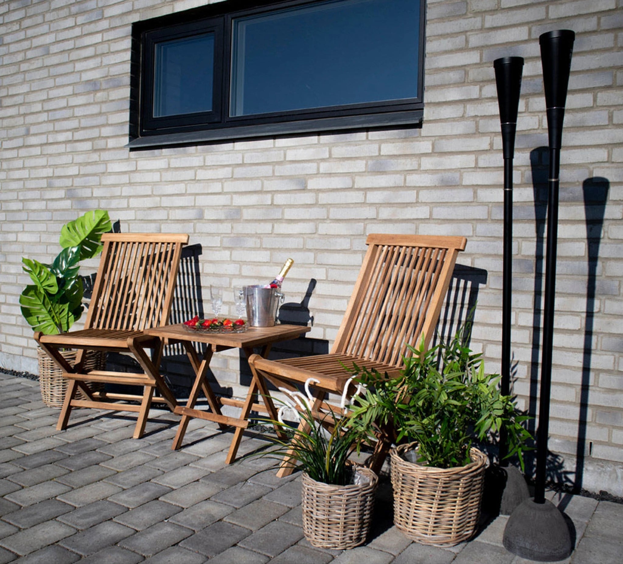 House Nordic Bilbao Teak Wood Side Table 50x50x50 cm Natural Finish