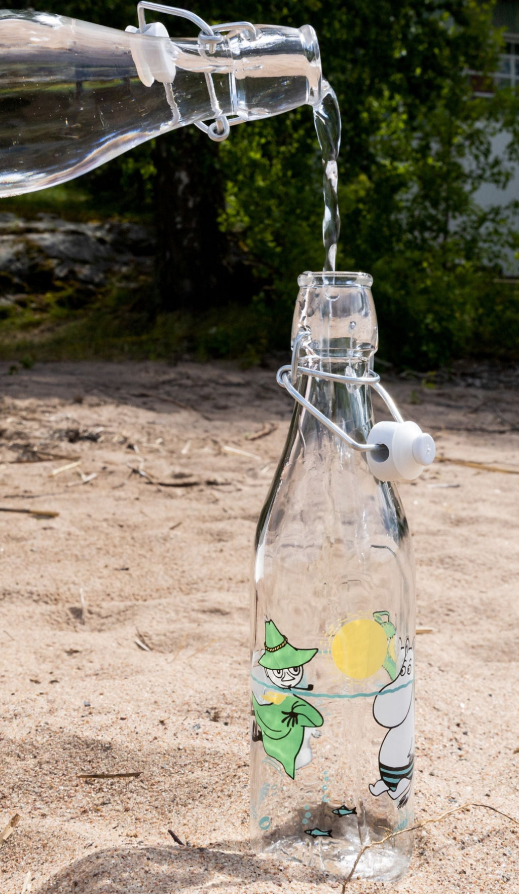 Muurla Moomin Glass Bottle, Fun In The Water