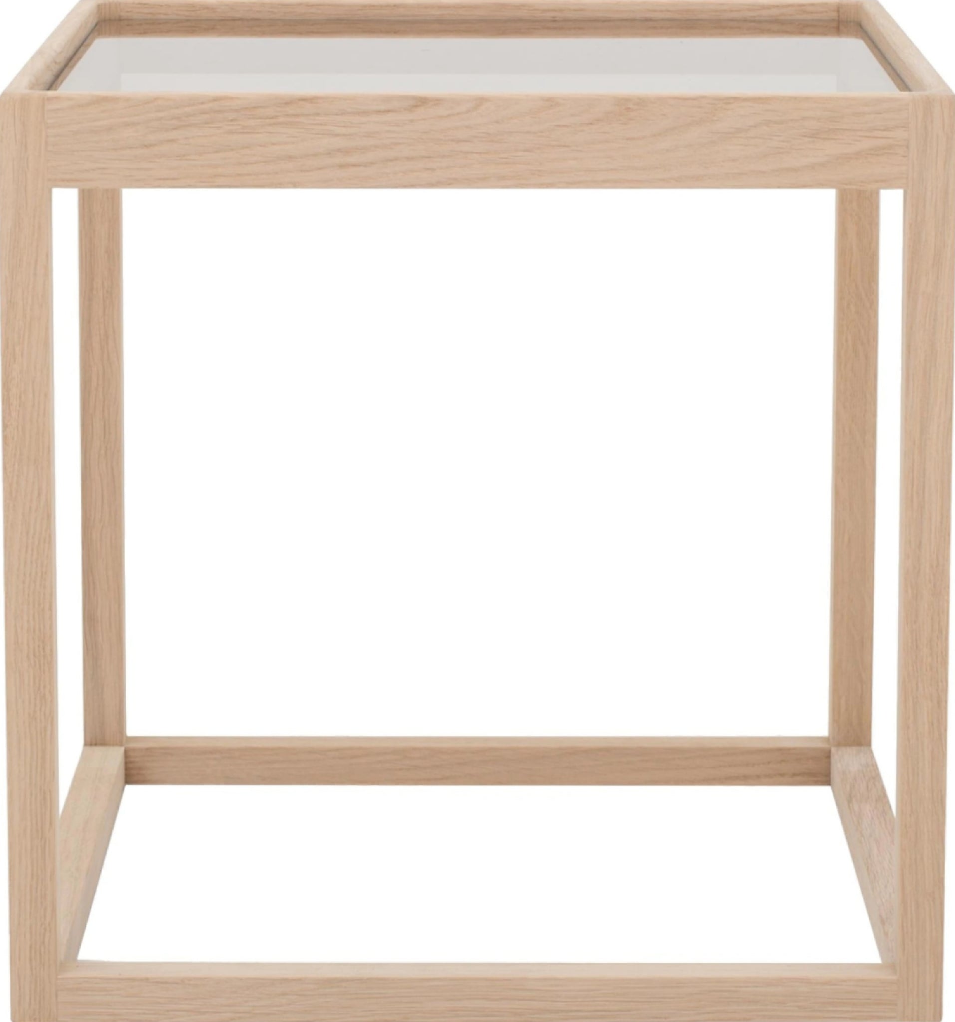 Klassik Studio KØ Cube Side Table Oak soap, smoked glass