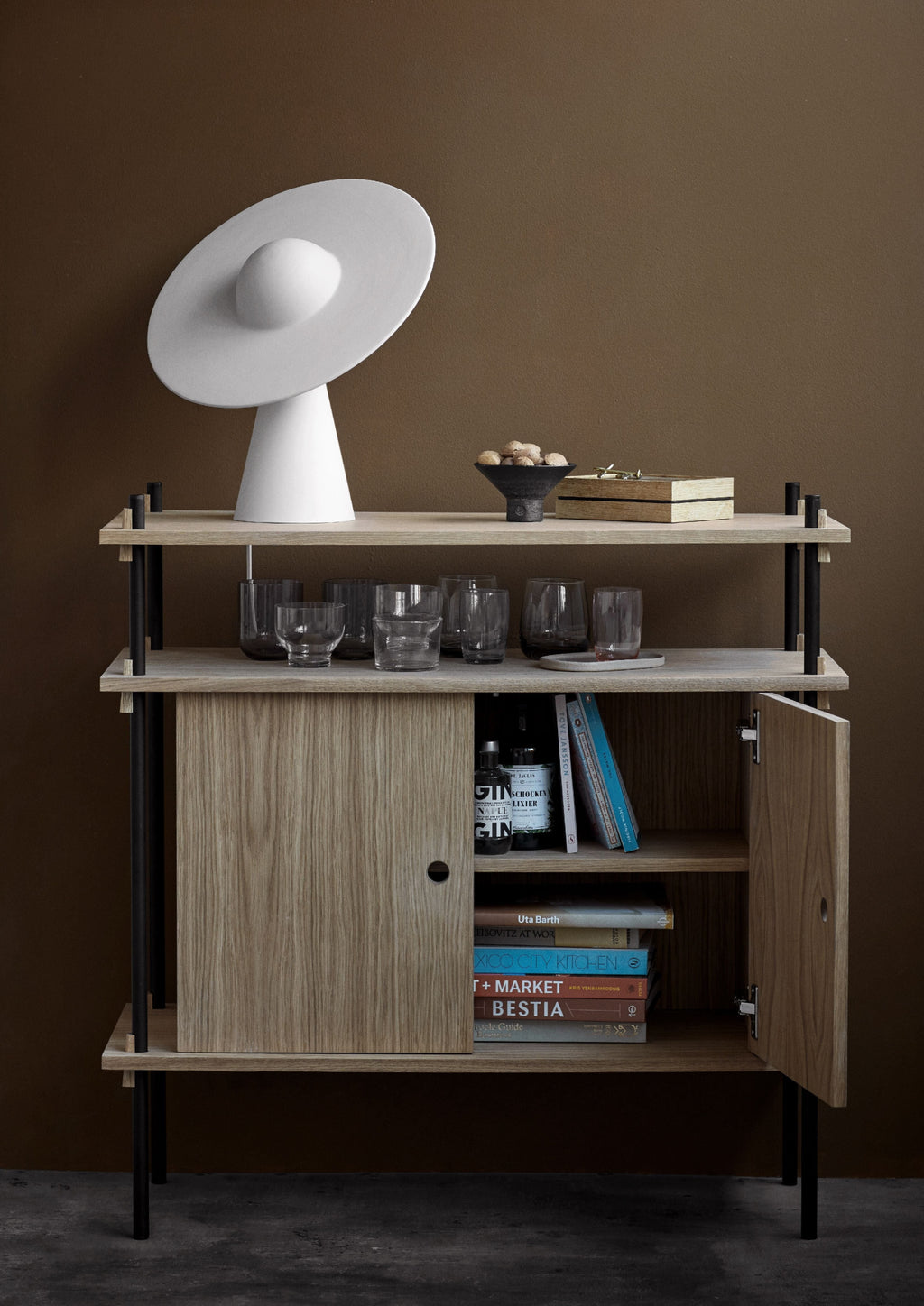 Moebe Ceramic Table Lamp, White