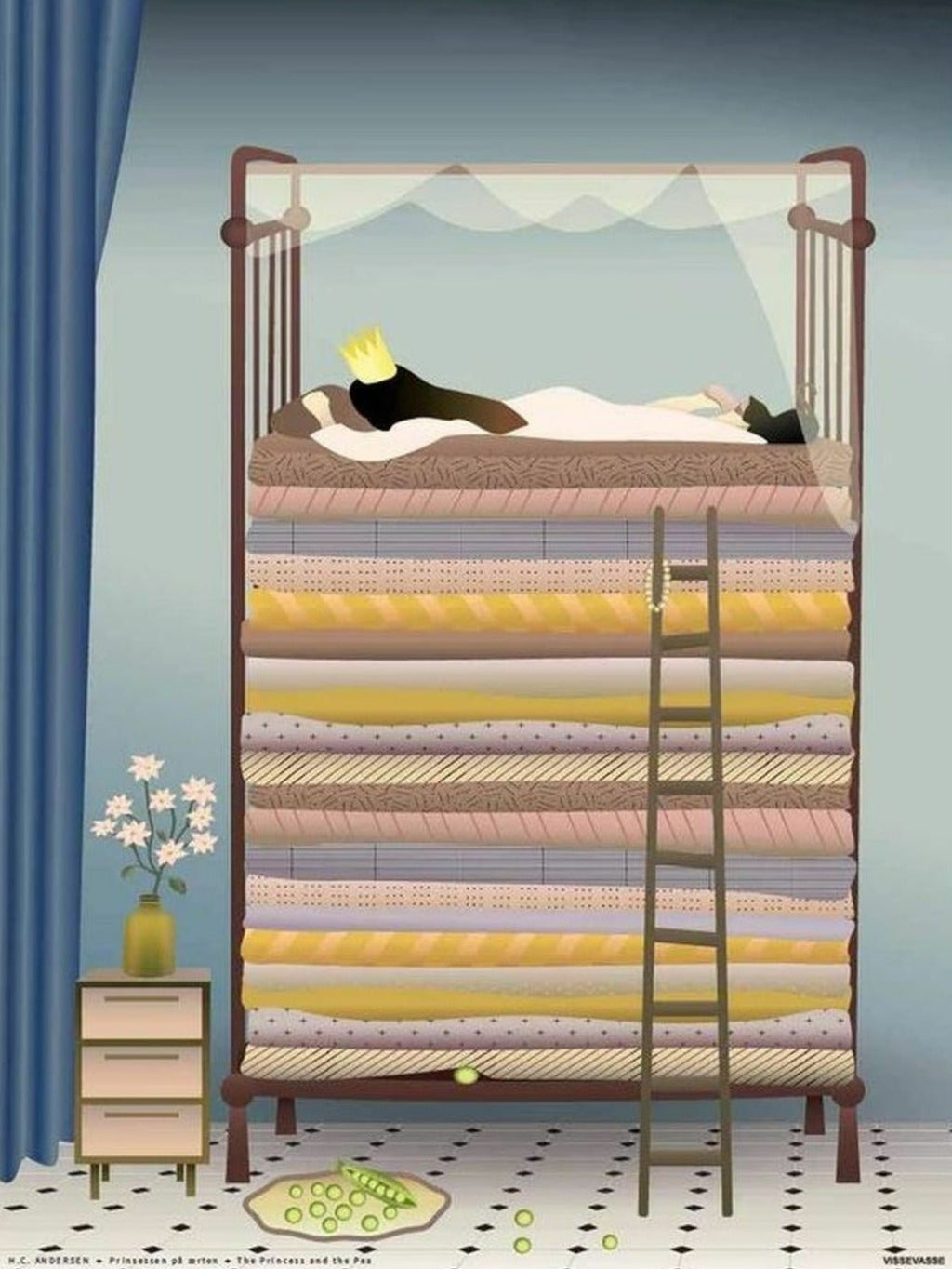 Vissevasse The Princess On The Pea Poster, 30 X40 Cm