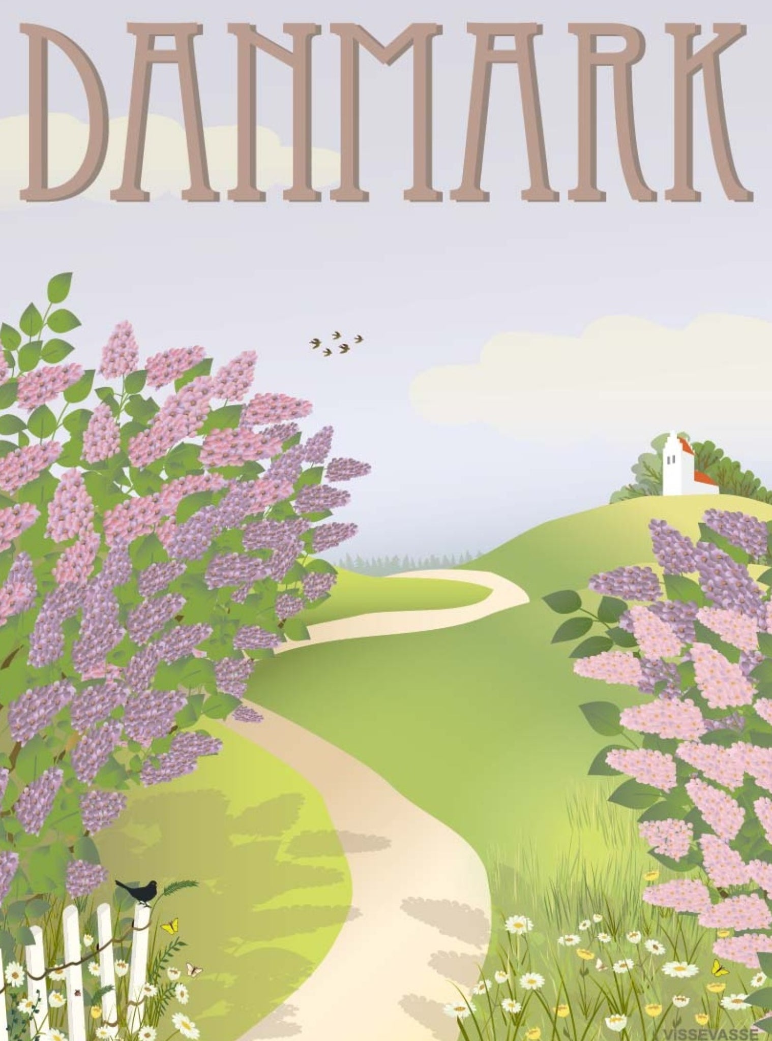 Vissevasse Denmark The Lilac Poster, 30x40 Cm