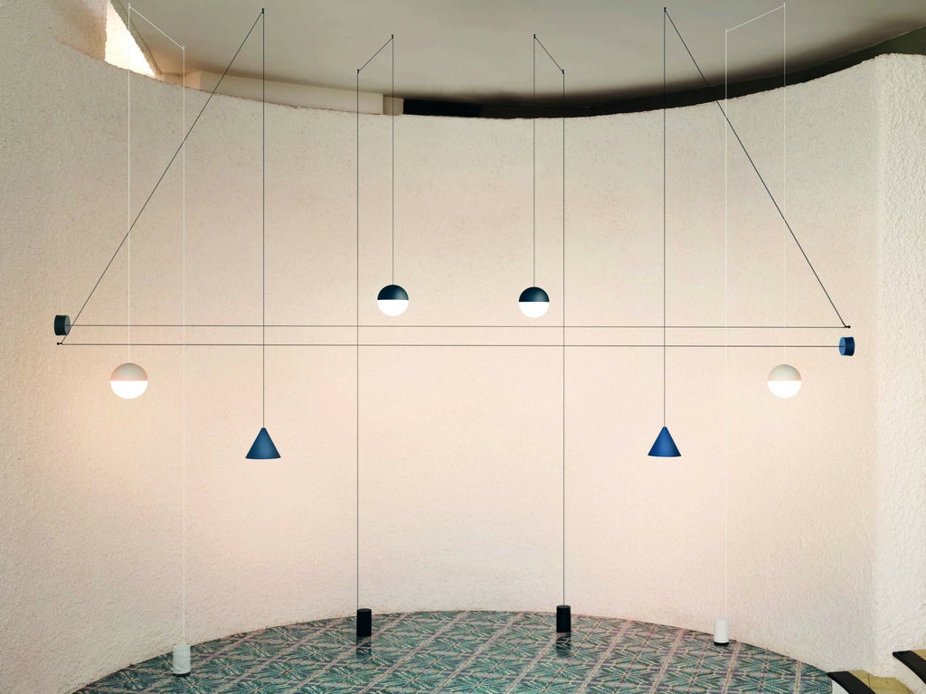 Flos String Light Cone Head Pendant Lamp Bluetooth 22 M, White