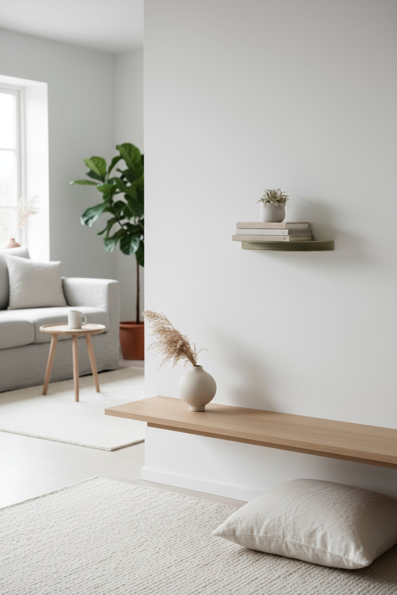 Moebe Half Moon Shelf Sand - Stylish Steel Storage for Home Decor