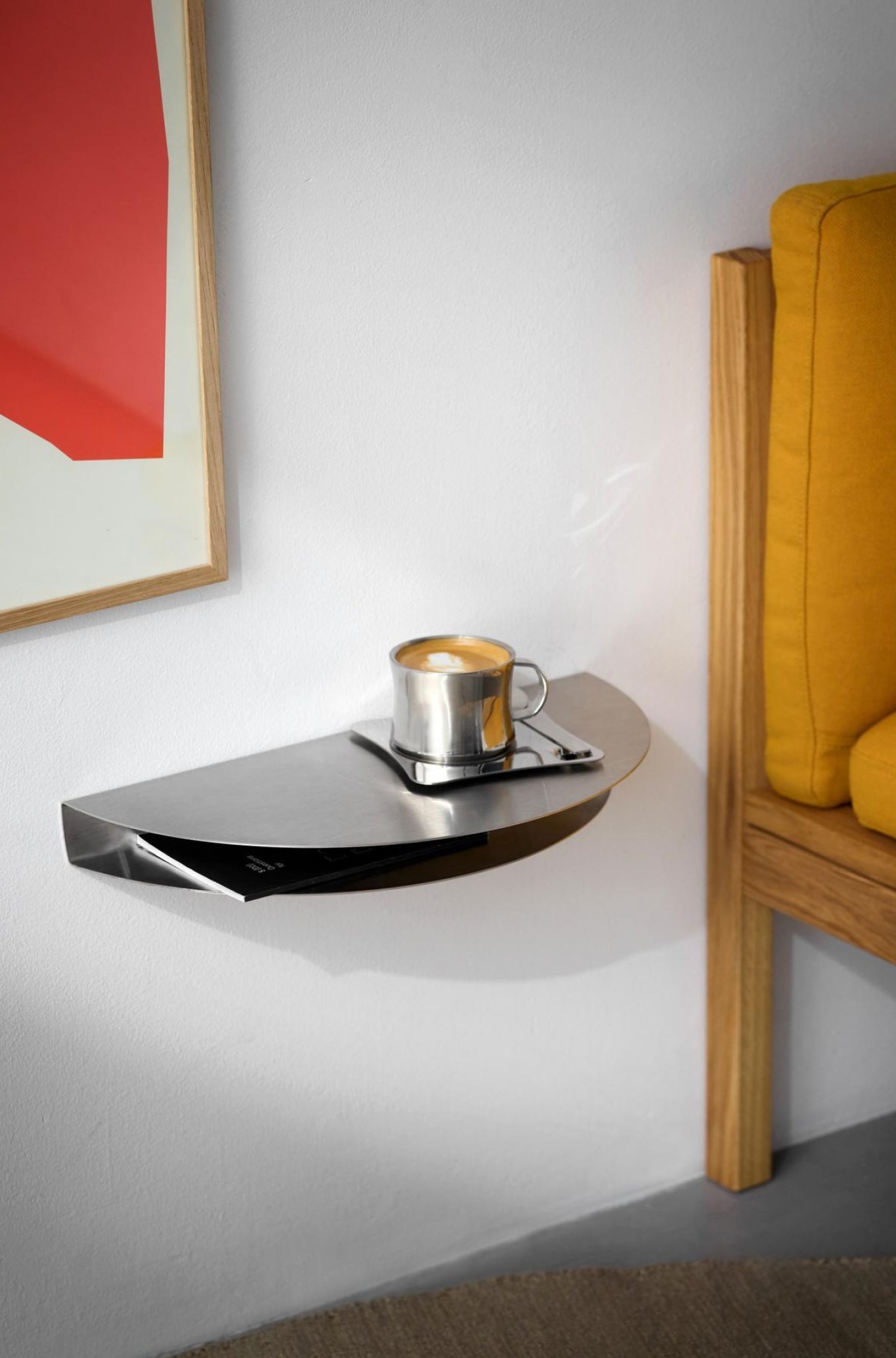 Stylish Moebe Half Moon Shelf 20x40 cm in Stainless Steel Finish