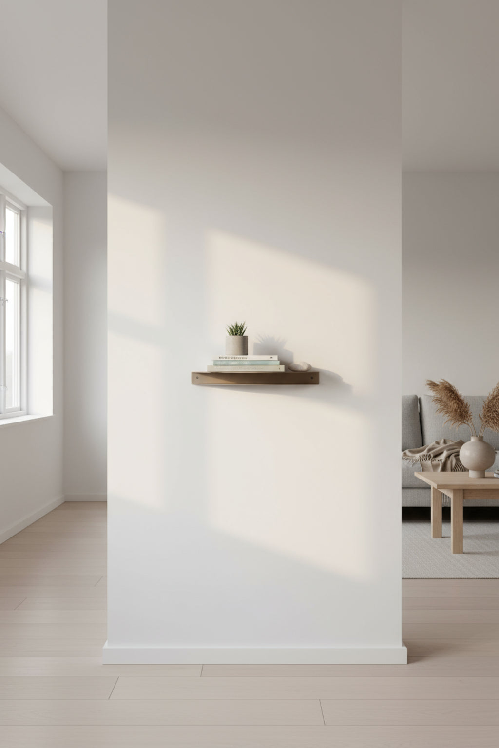 Moebe Half Moon Shelf 12x24 Cm in Warm Grey - Stylish Steel Design