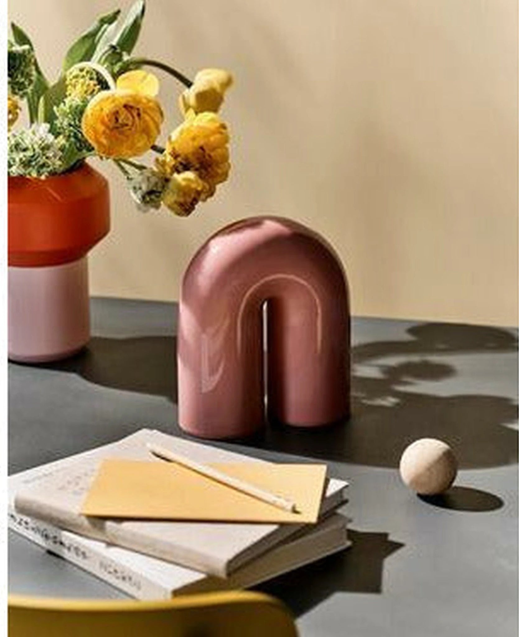 Lucie Kaas Paipa Tube Ceramic Figure Small, Blush Pink