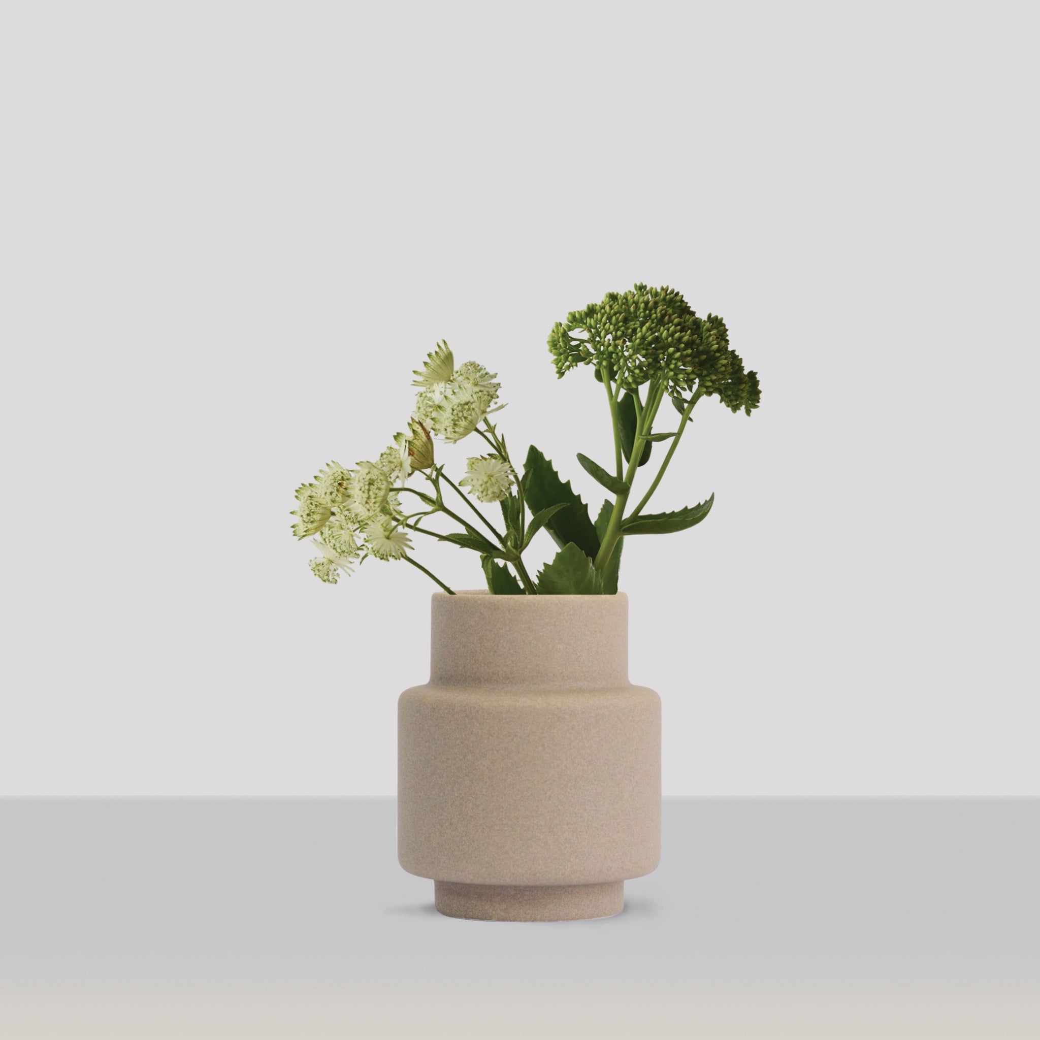 Ro Collection Hurricane Ceramic Vase Medium, Light Stone