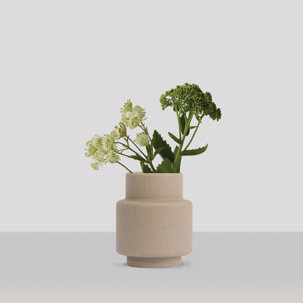 Ro Collection Hurricane Ceramic Vase Medium, Light Stone