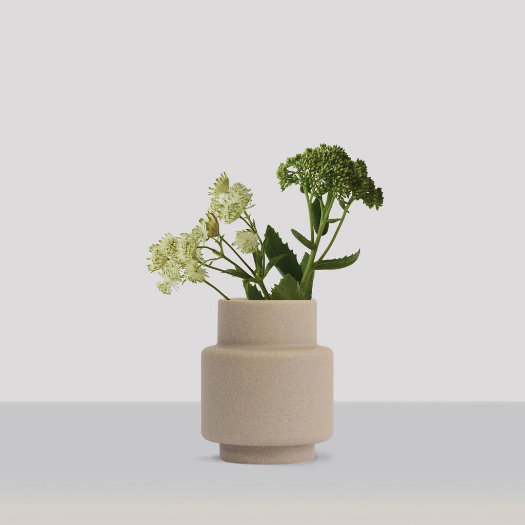 Ro Collection Hurricane Ceramic Vase Medium, Light Stone