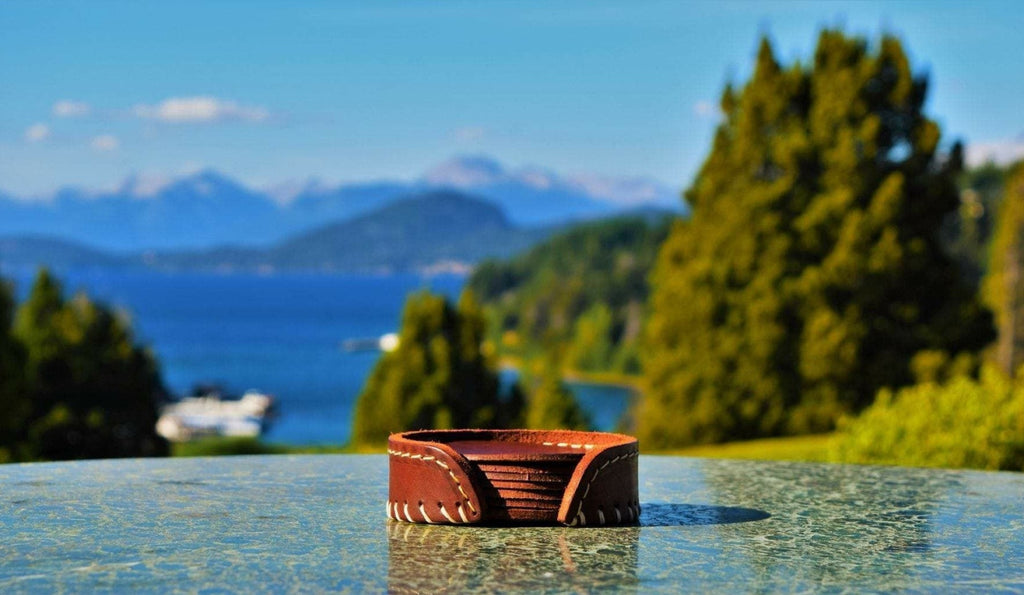 Cuero Pampa Coaster Set, Oak