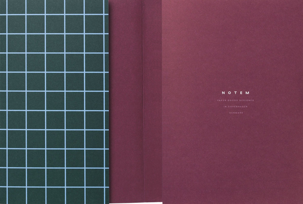 Notem Studio Uma Flat Lay Paper Notebook Small, Dark Green